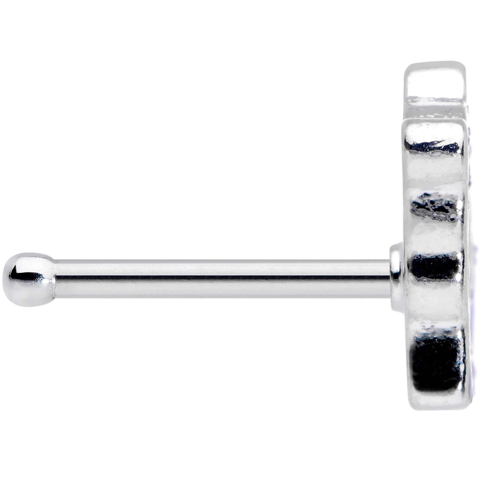 20G 1/4 Happy Purple Hippo Nose Bone