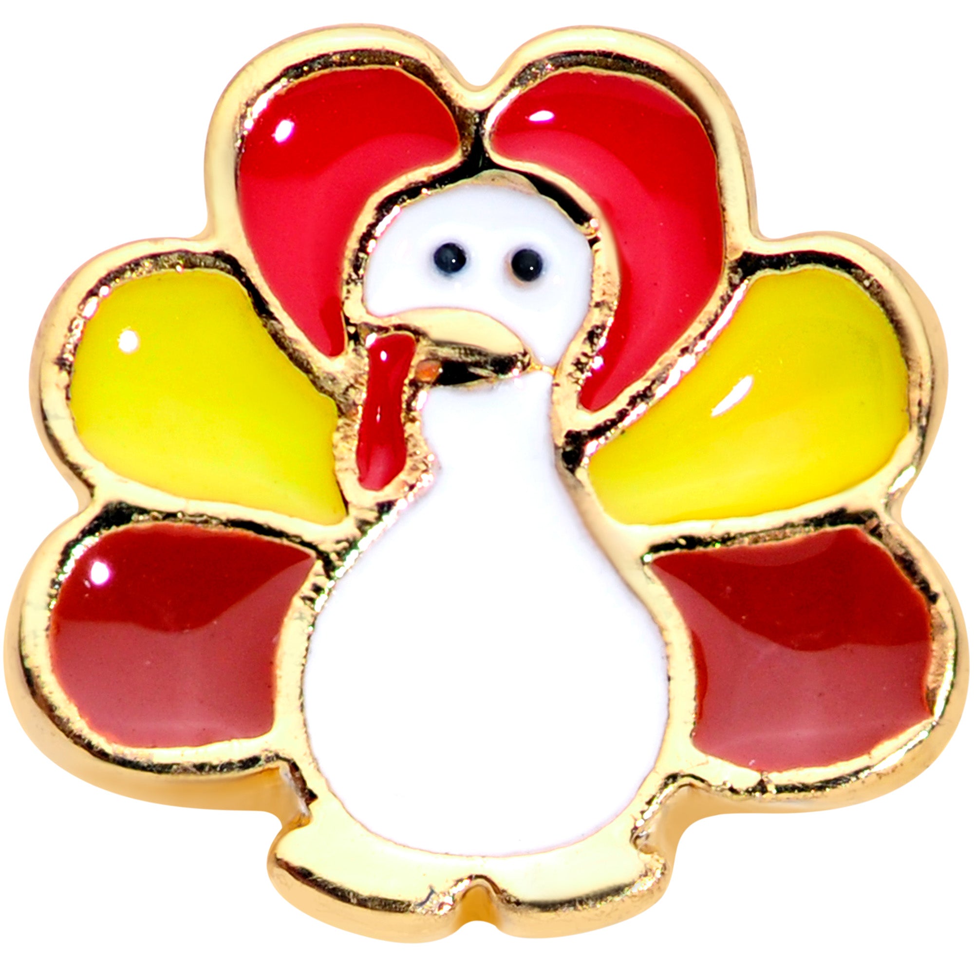 16G 1/4 Gold Tone Turkey Time Thanksgiving Cartilage Tragus