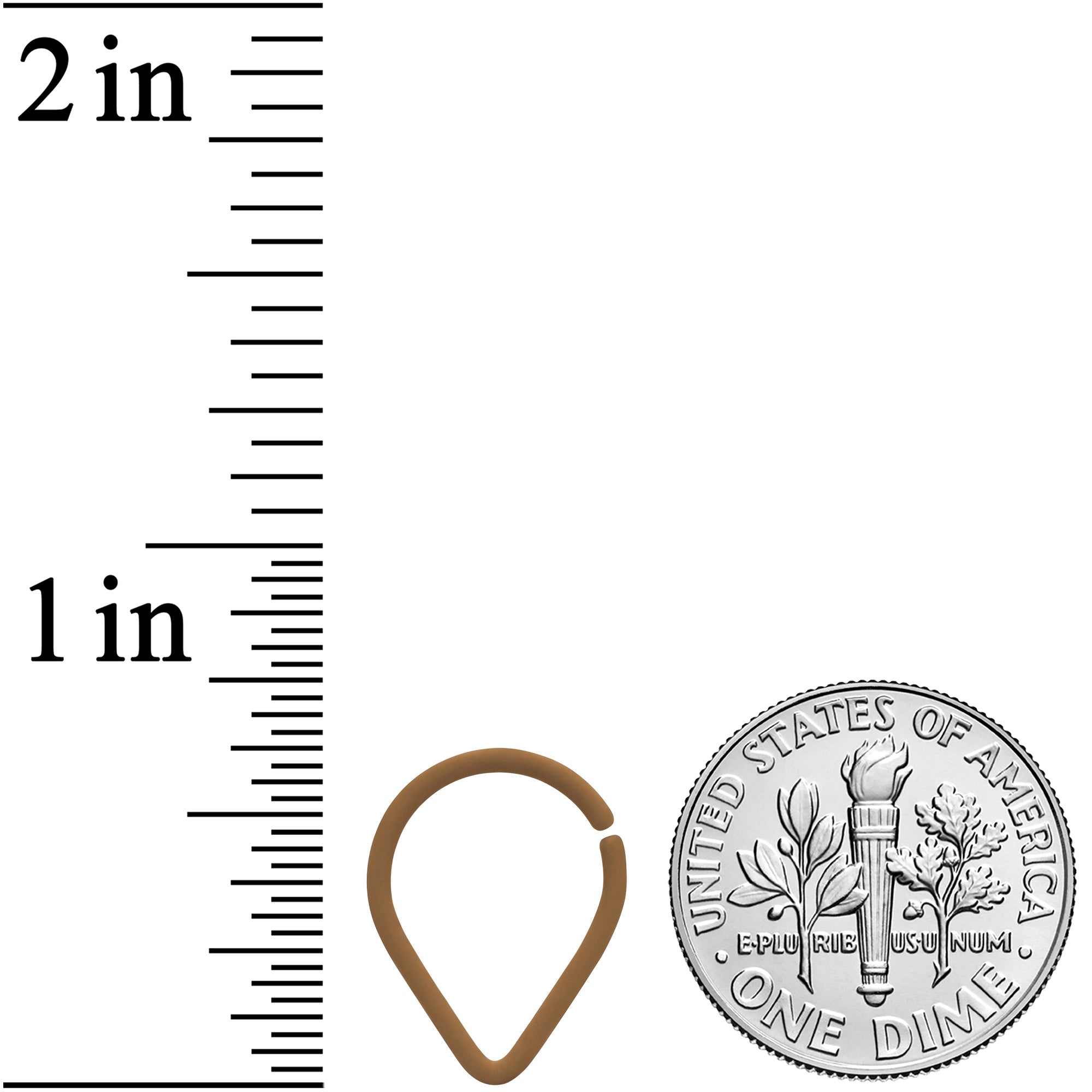 16G 3/8 Light Brown Matte Teardrop Cartilage Closure Ring