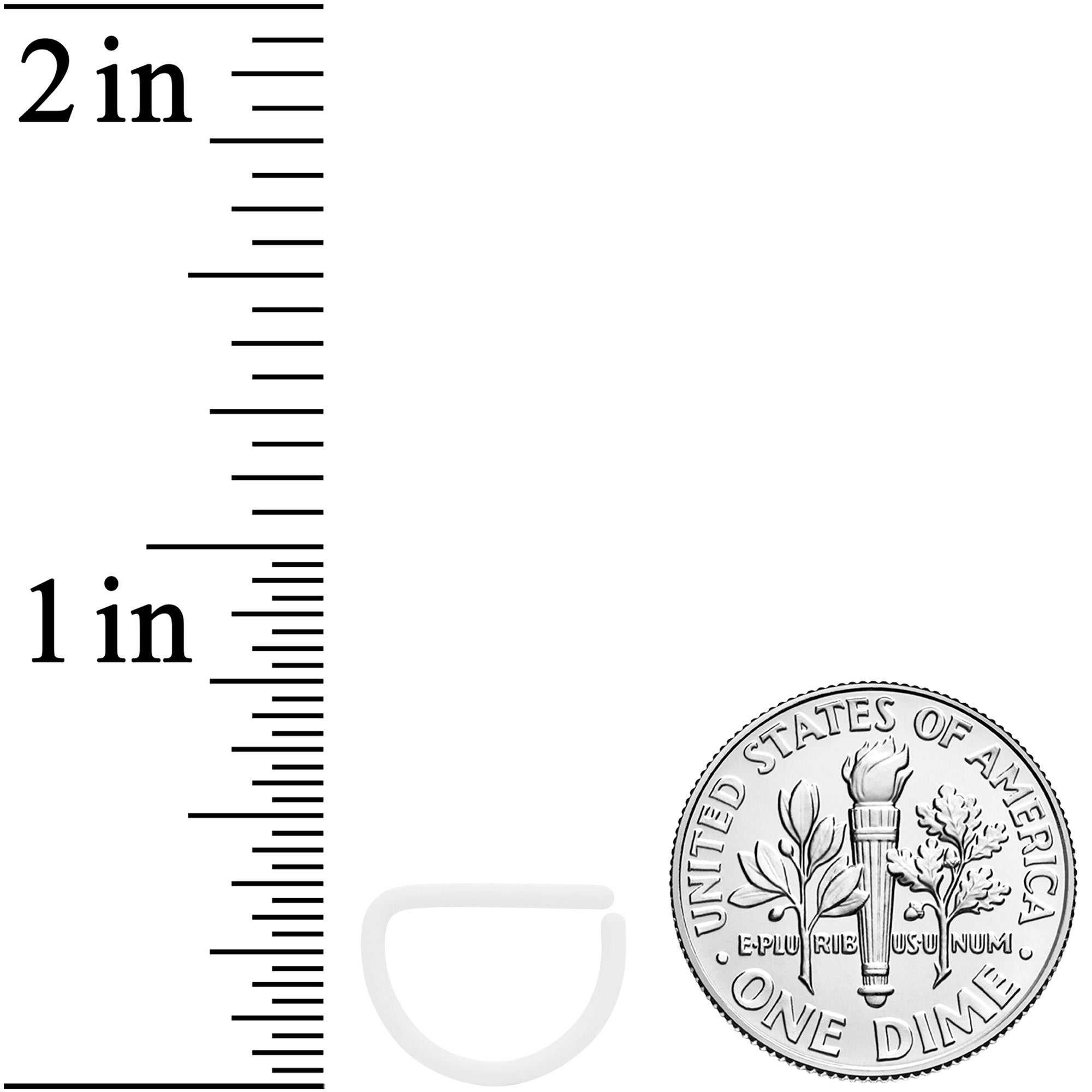 18G 3/8 White Matte D Shape Septum Ring