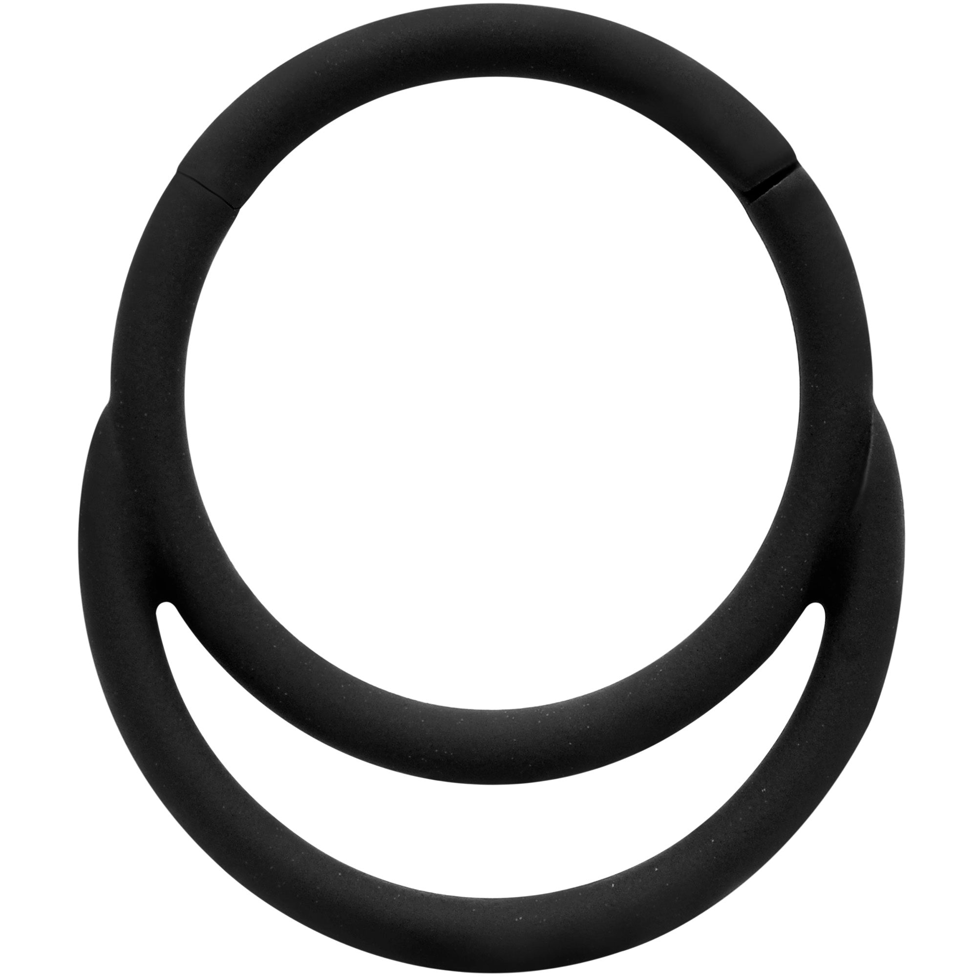 18G 3/8 Black Matte Double Circle Cartilage Hinged Segment Ring