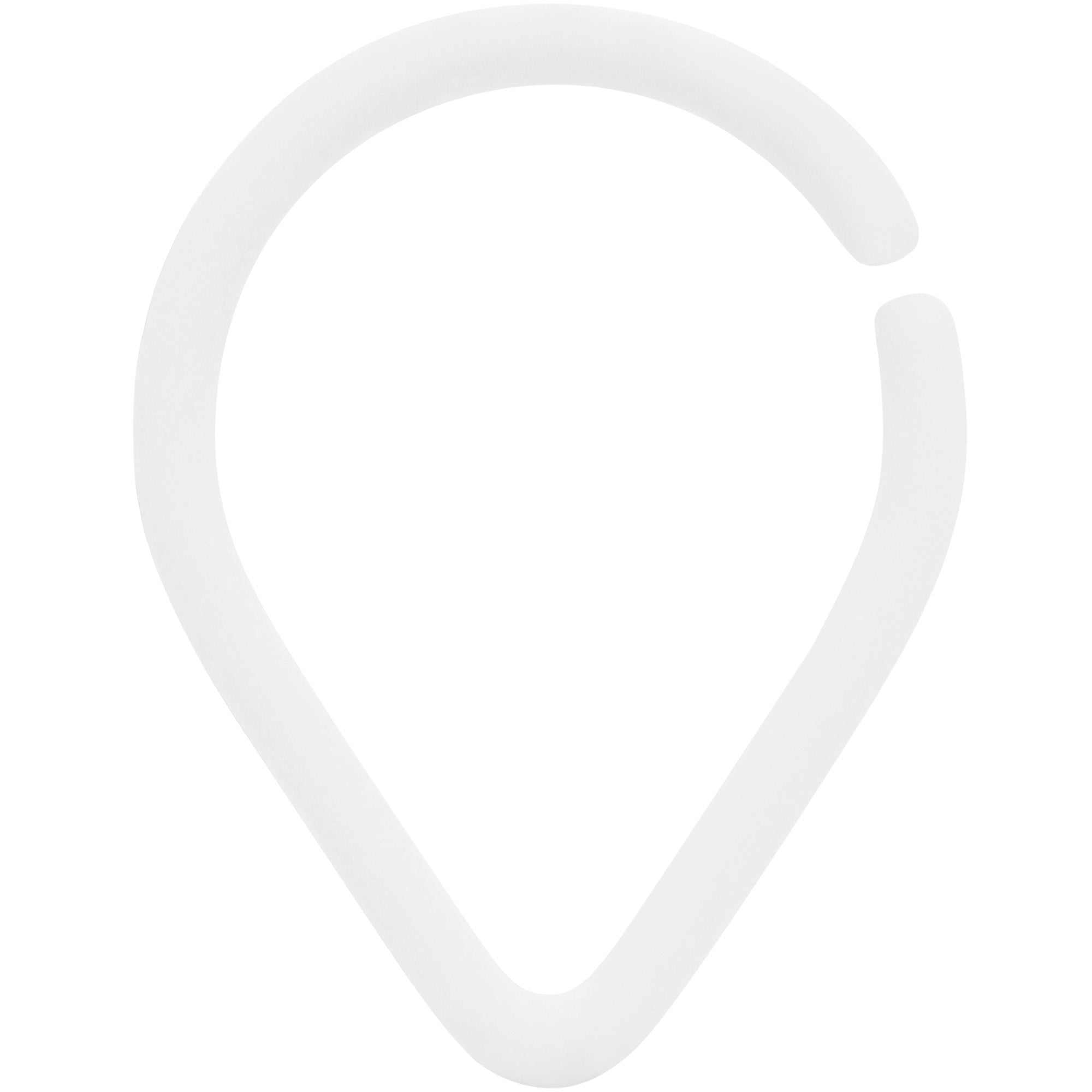 18G 3/8 White Matte Teardrop Cartilage Closure Ring