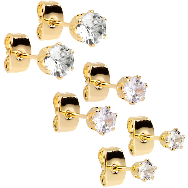 Double G flower stud earrings in rose gold-toned metal