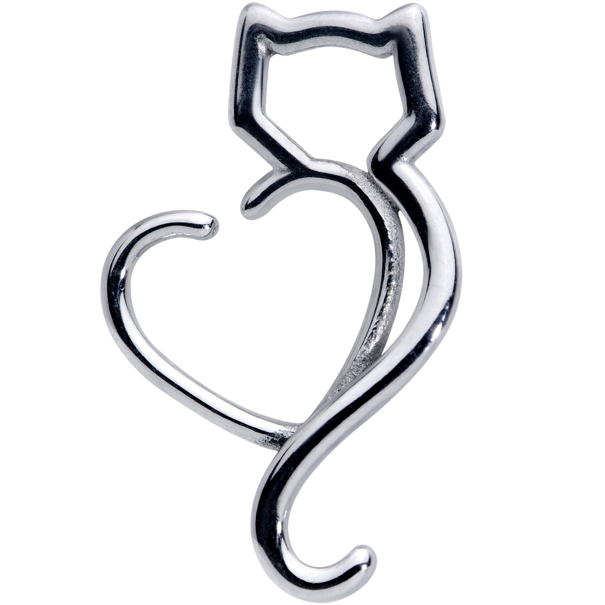 16G 5/16 Cat Lover Heart Kitty Closure Ring
