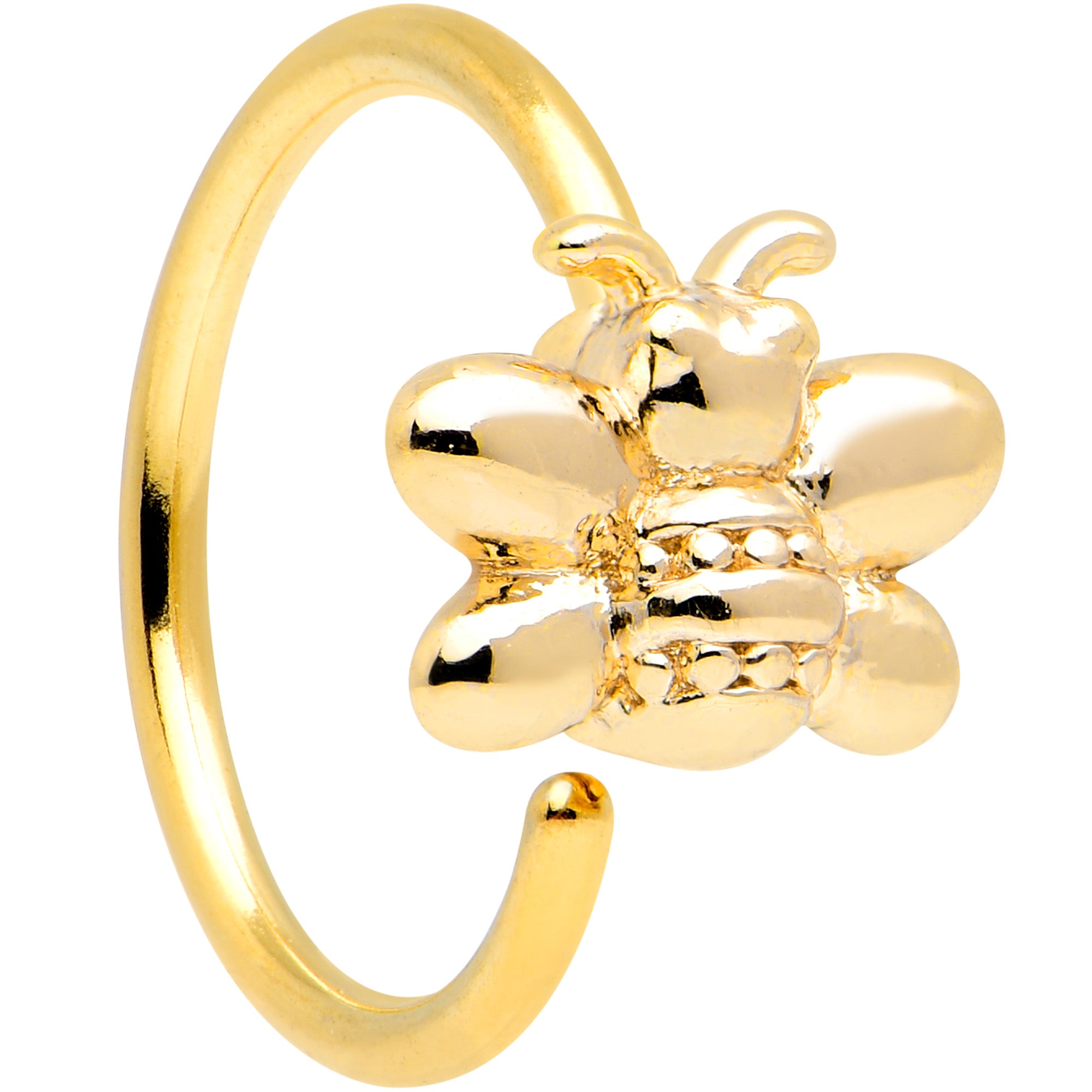 20G 5/16 Gold Tone Simply Stylish Bee Nose Hoop