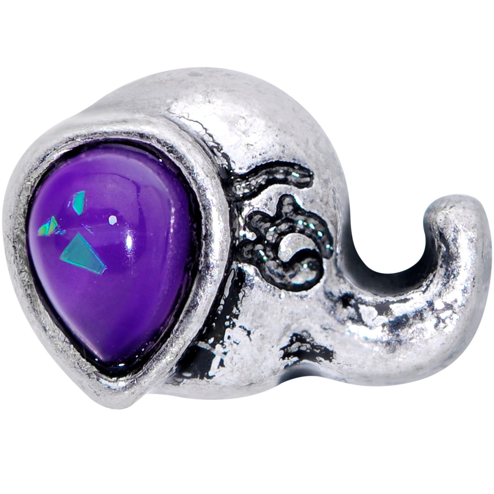 16G 5/16 Blue Faux Opal Elegant Elephant Labret Monroe Tragus