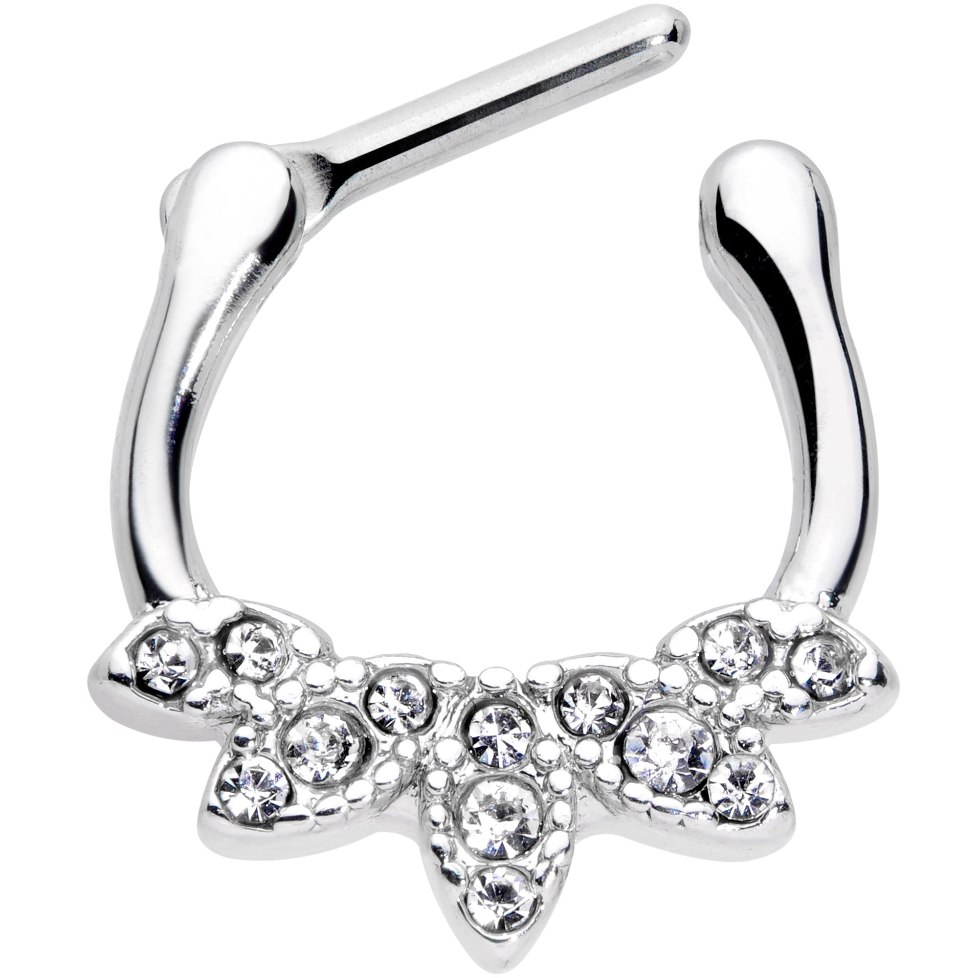 16G 5/16 Clear Gem Elegant Fan Cartilage Clicker