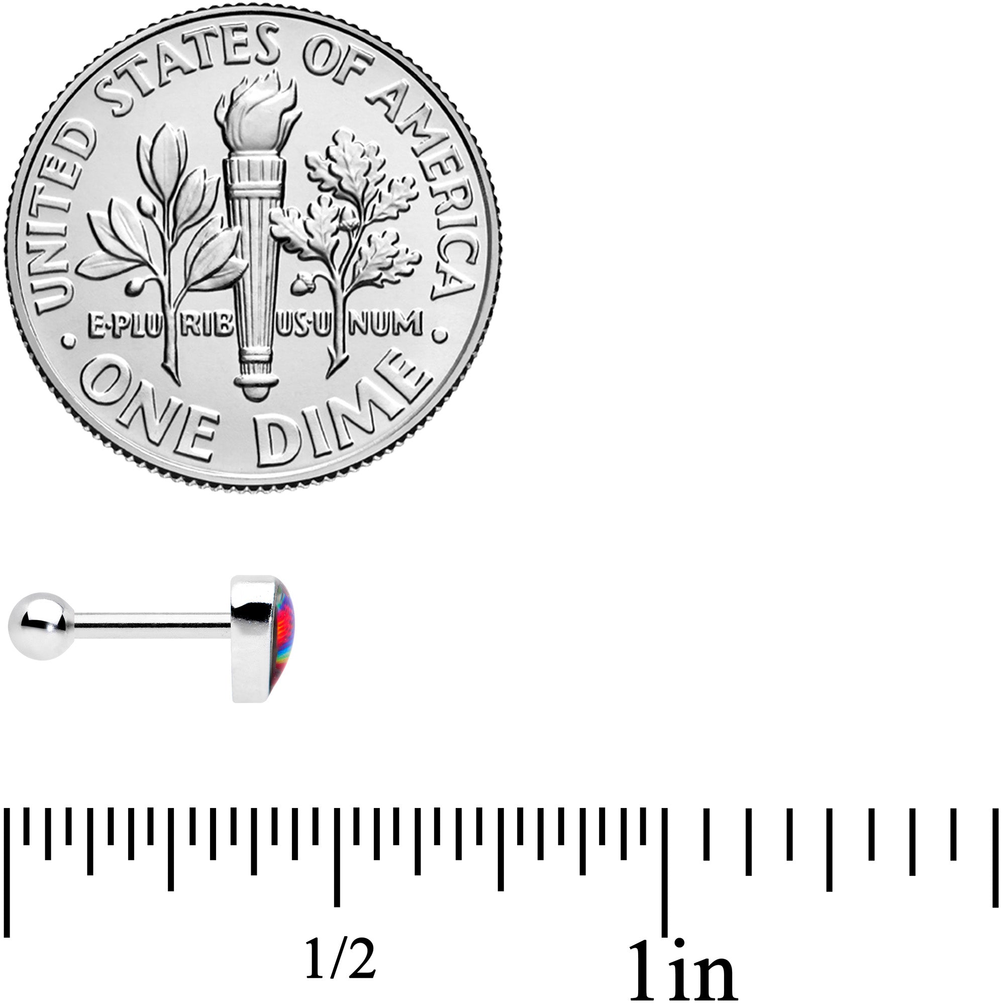 16G 1/4 Rainbow Tie Dye Heart Valentines Day Cartilage Tragus