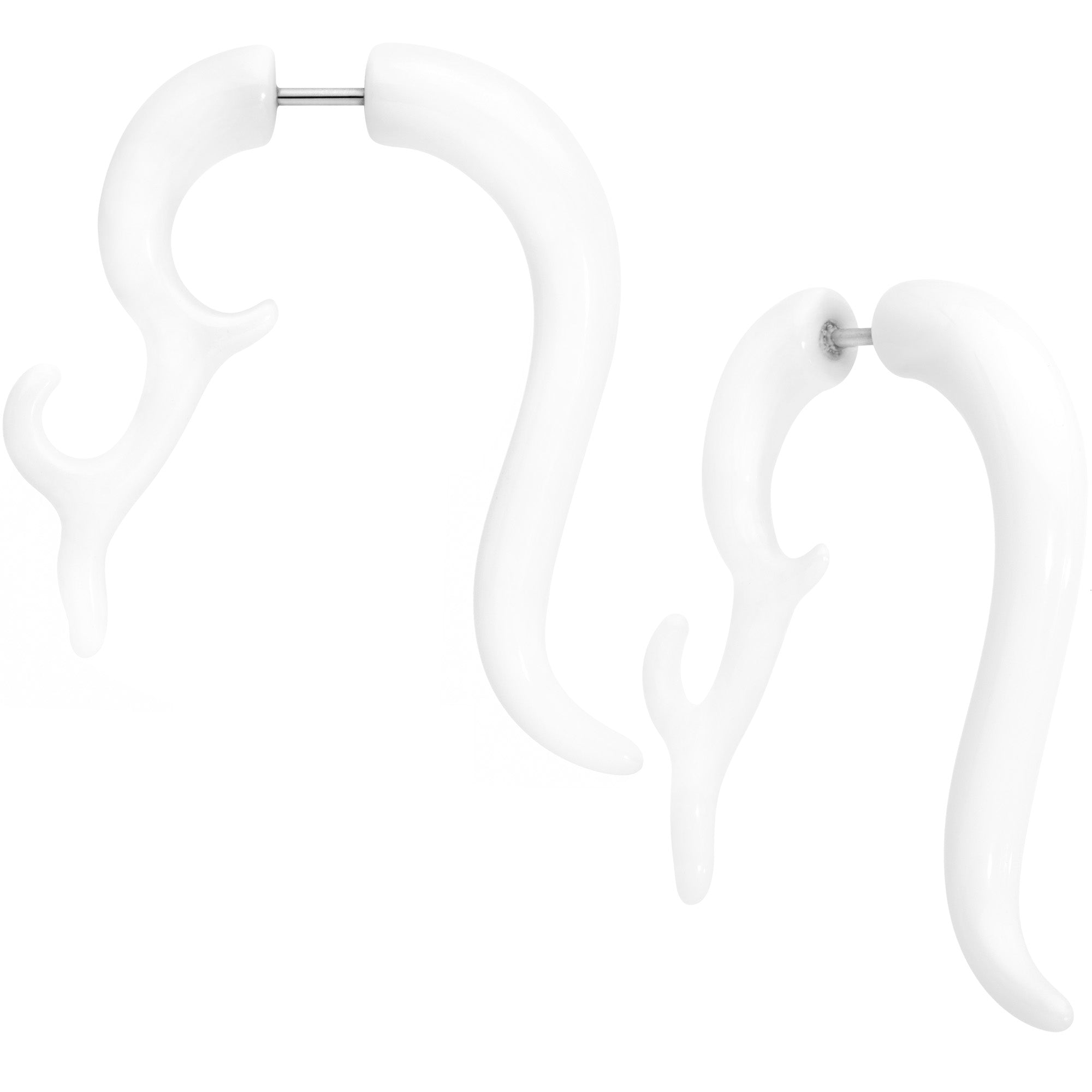 18G 1/4 White Tribal Style Cheater Hanger Plug Set