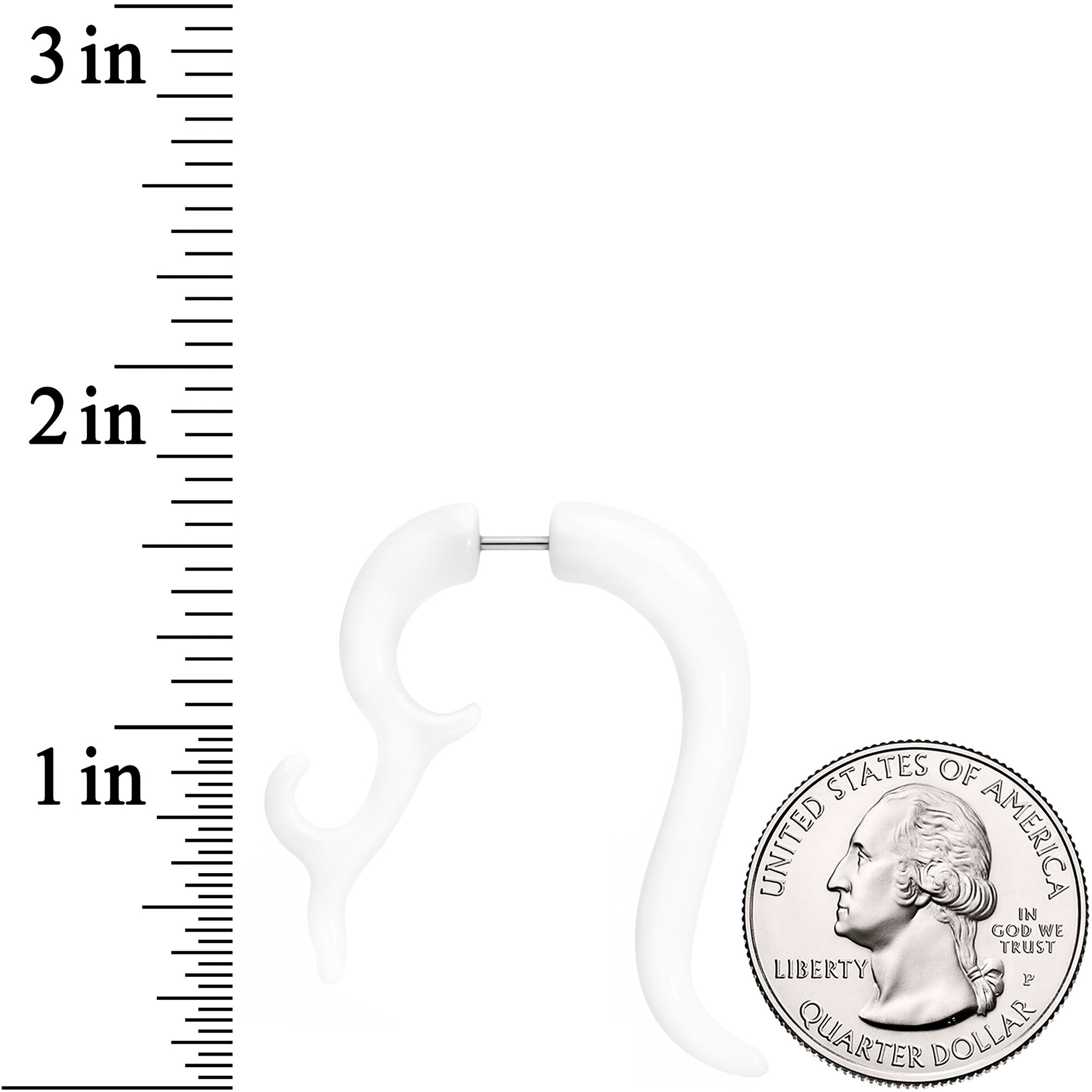 18G 1/4 White Tribal Style Cheater Hanger Plug Set