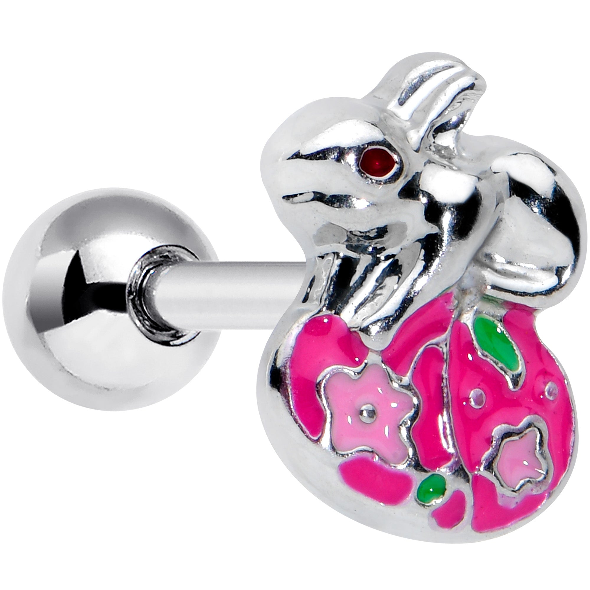 16G 1/4 Pink Gem Easter Egg Easter Bunny Cartilage Tragus Earring