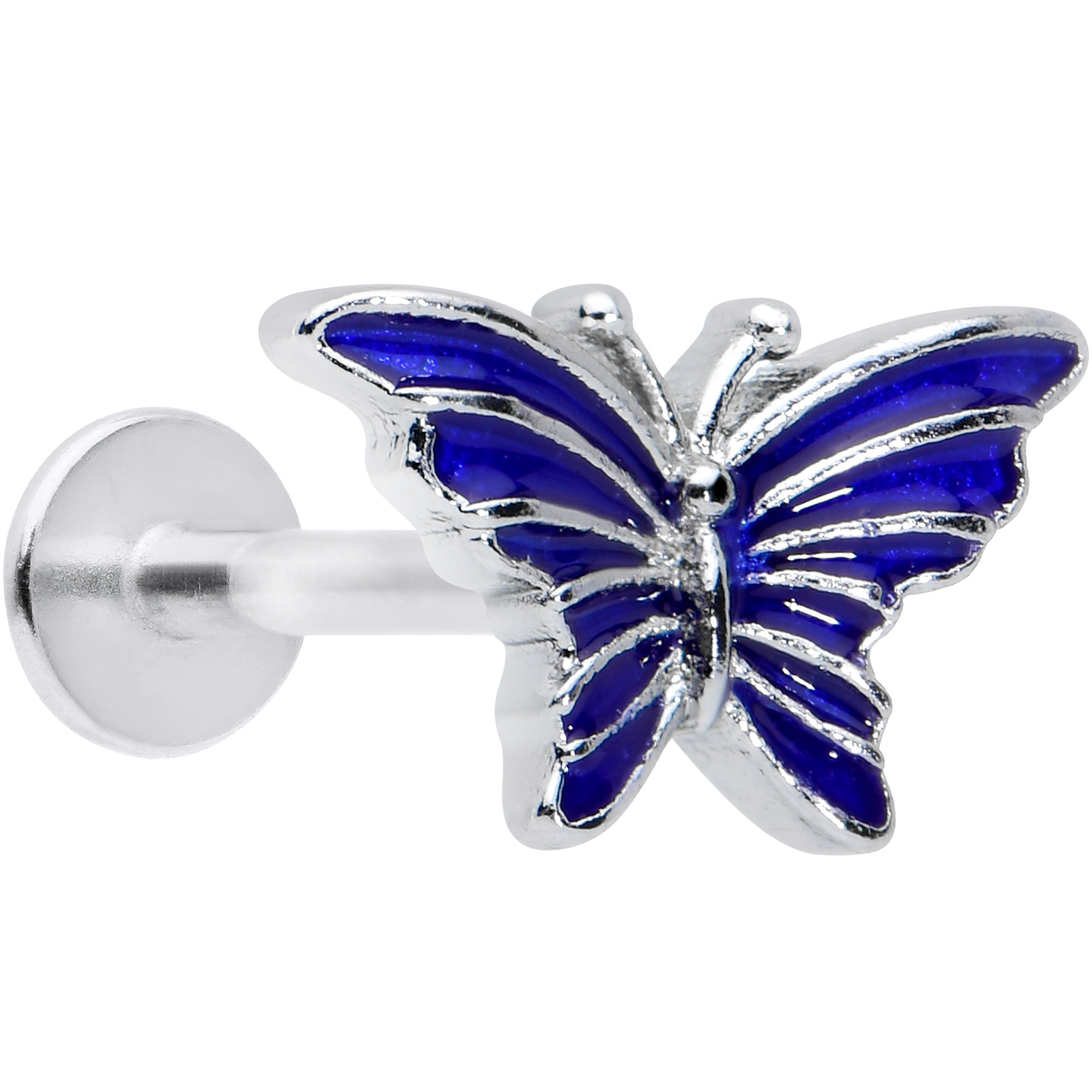 16G 5/16 Beautiful Blue Butterfly Labret Monroe Tragus