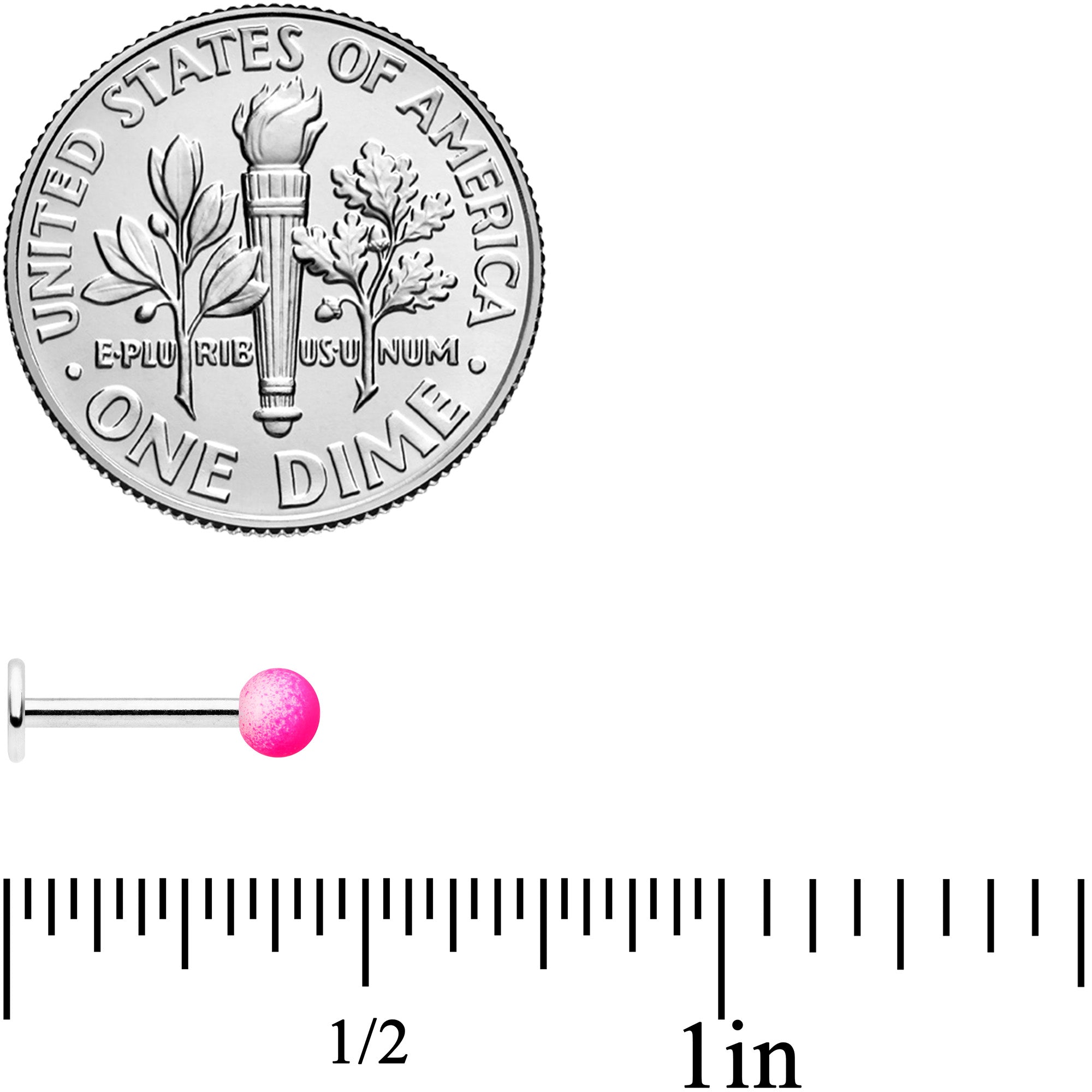 16G 5/16 Pink White Ombre Soft Finish Labret Monroe Tragus