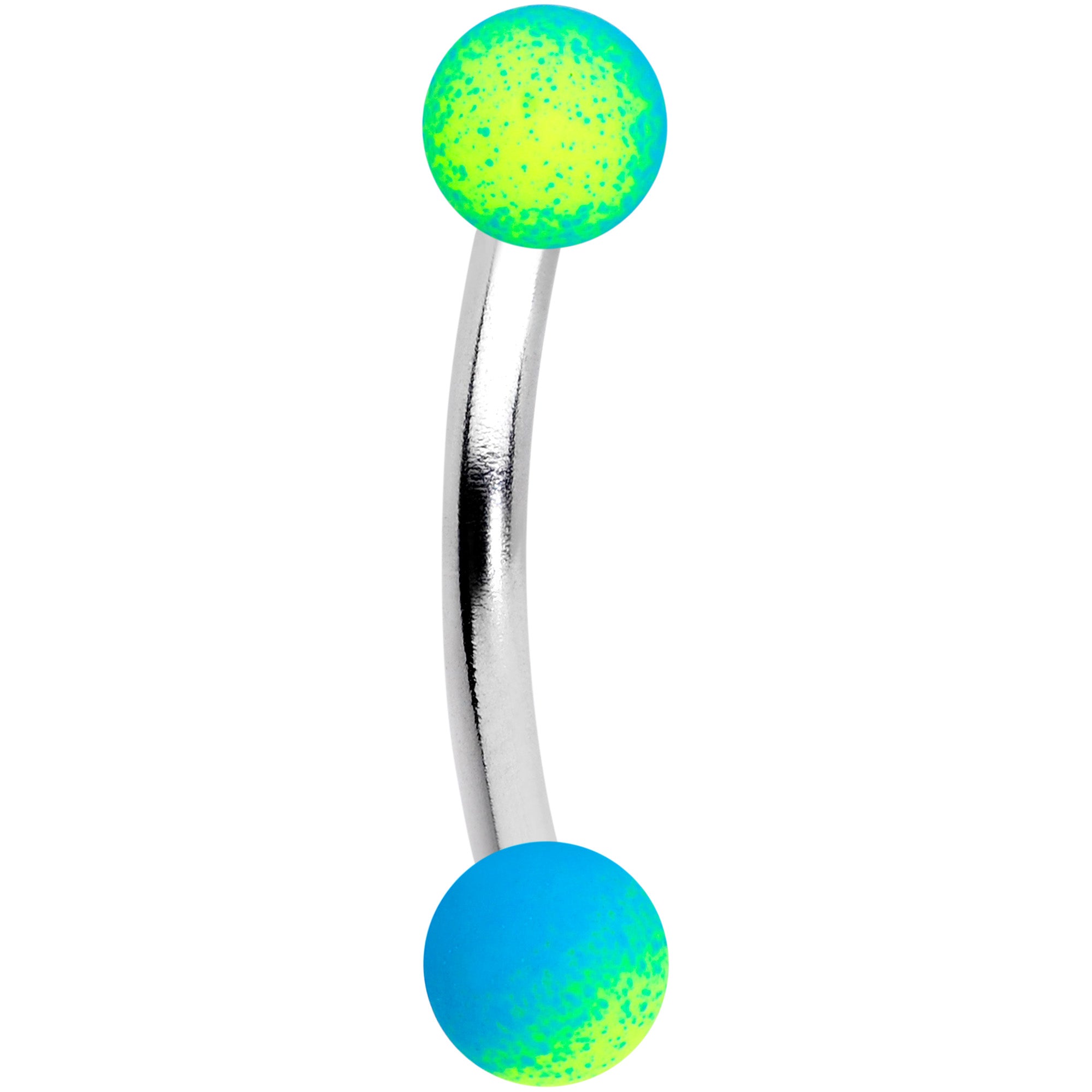 16G 5/16 Blue Green Ombre Soft Finish Curved Eyebrow Ring