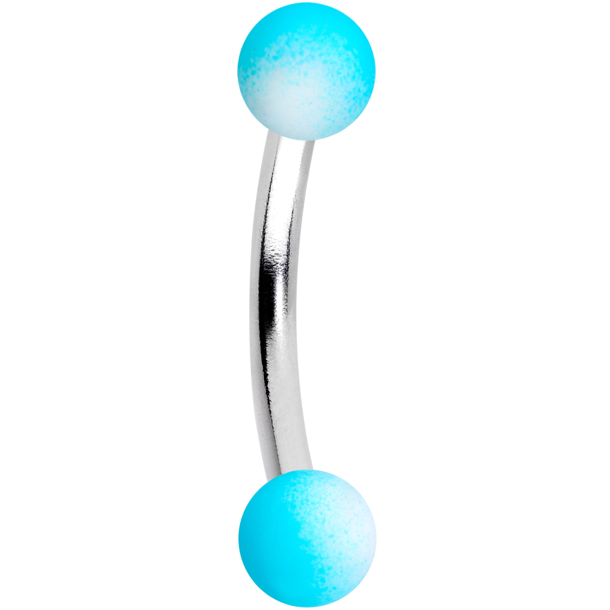 16G 5/16 Blue White Ombre Soft Finish Curved Eyebrow Ring