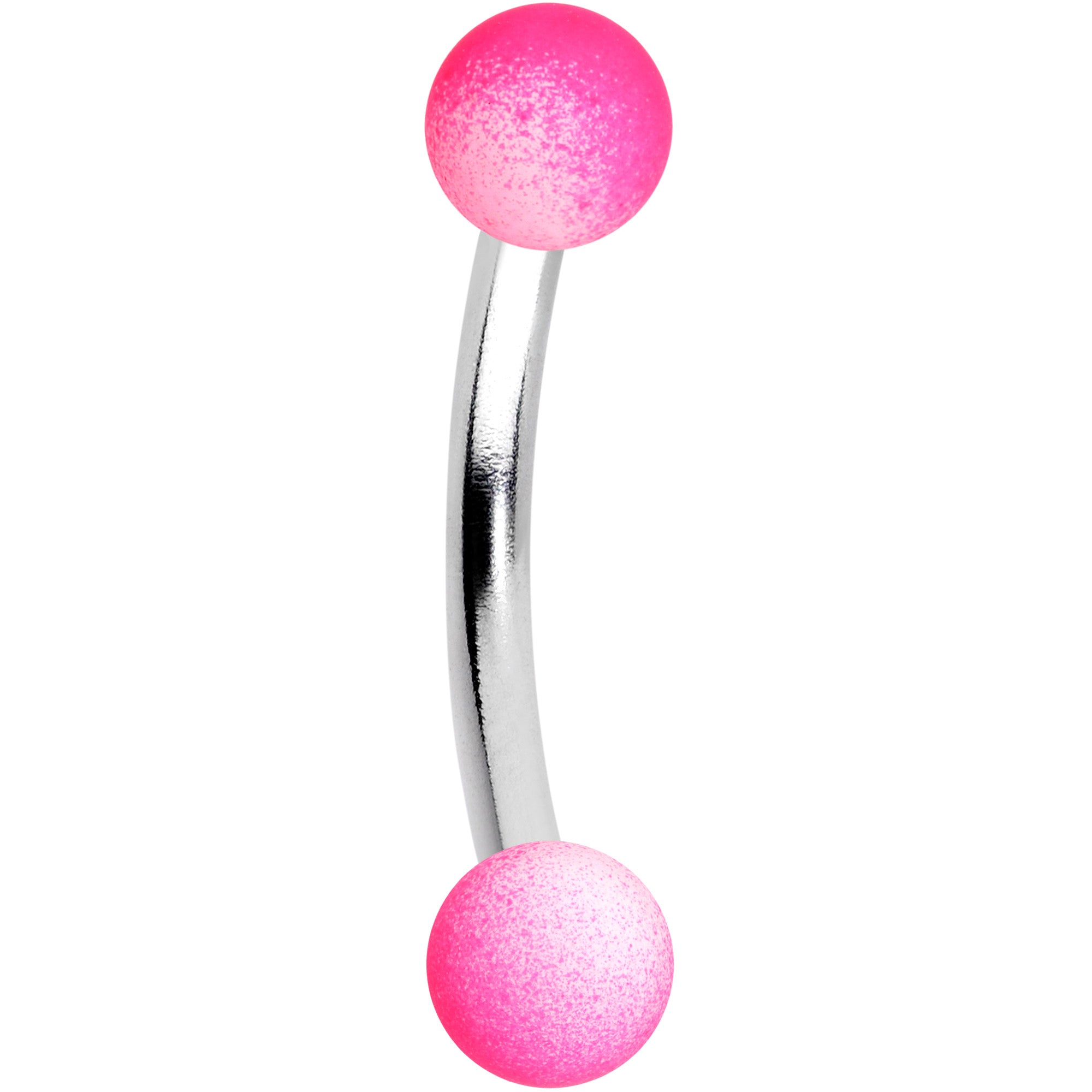 16G 5/16 Pink White Ombre Soft Finish Curved Eyebrow Ring