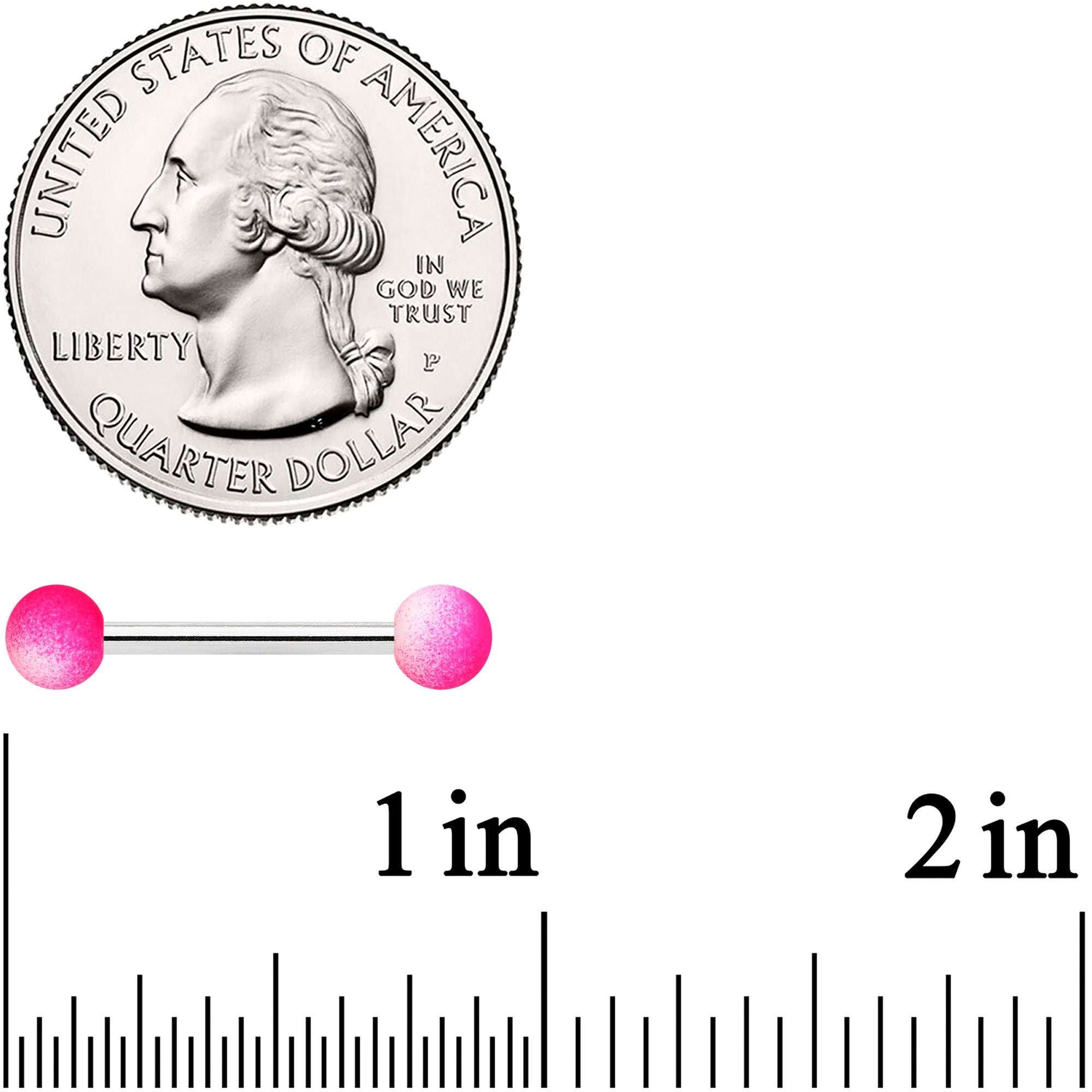 14G 9/16 Pink White Ombre Soft Finish Barbell Nipple Ring Set