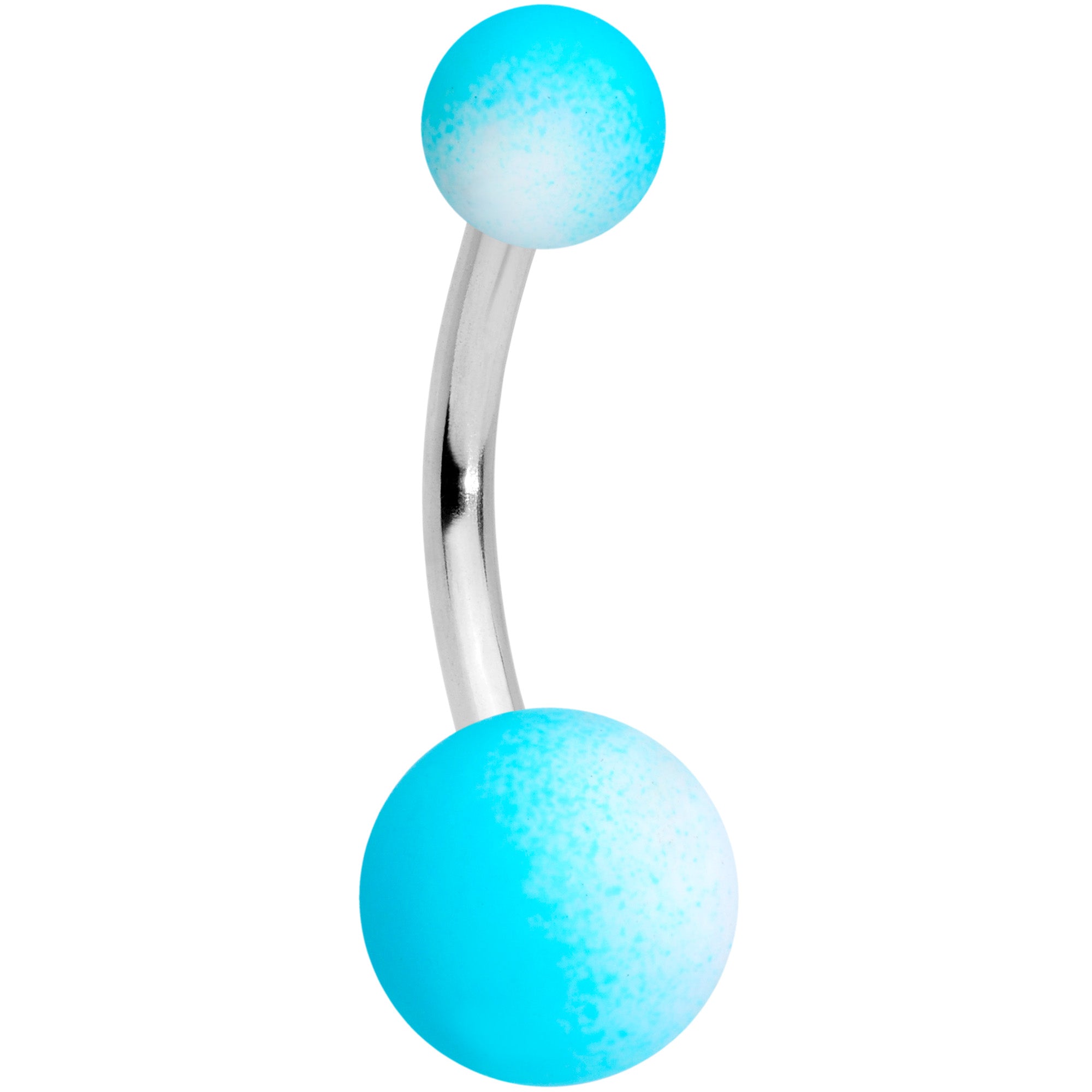 Blue White Ombre Soft Finish Belly Ring