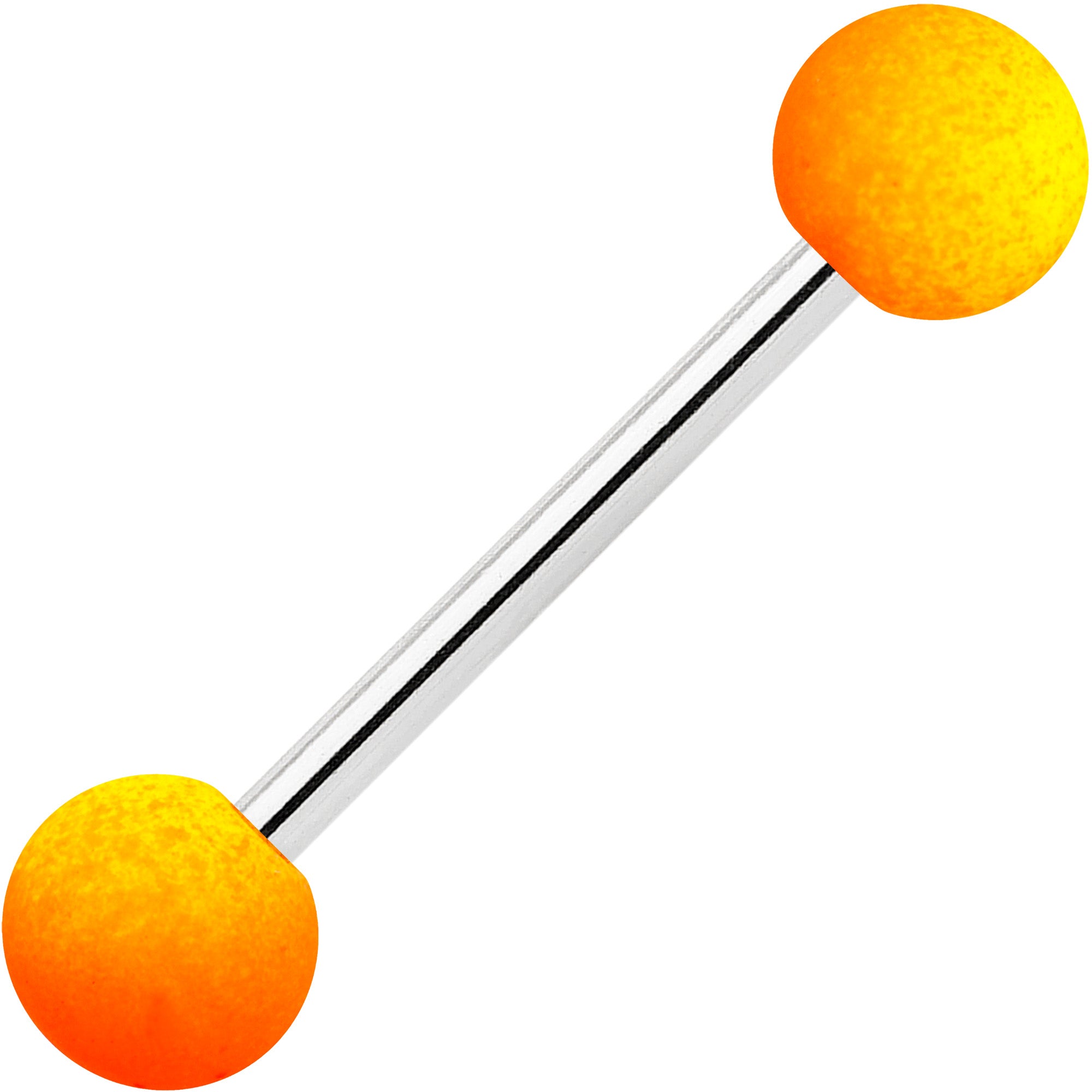 Orange Yellow Ombre Soft Finish Barbell Tongue Ring