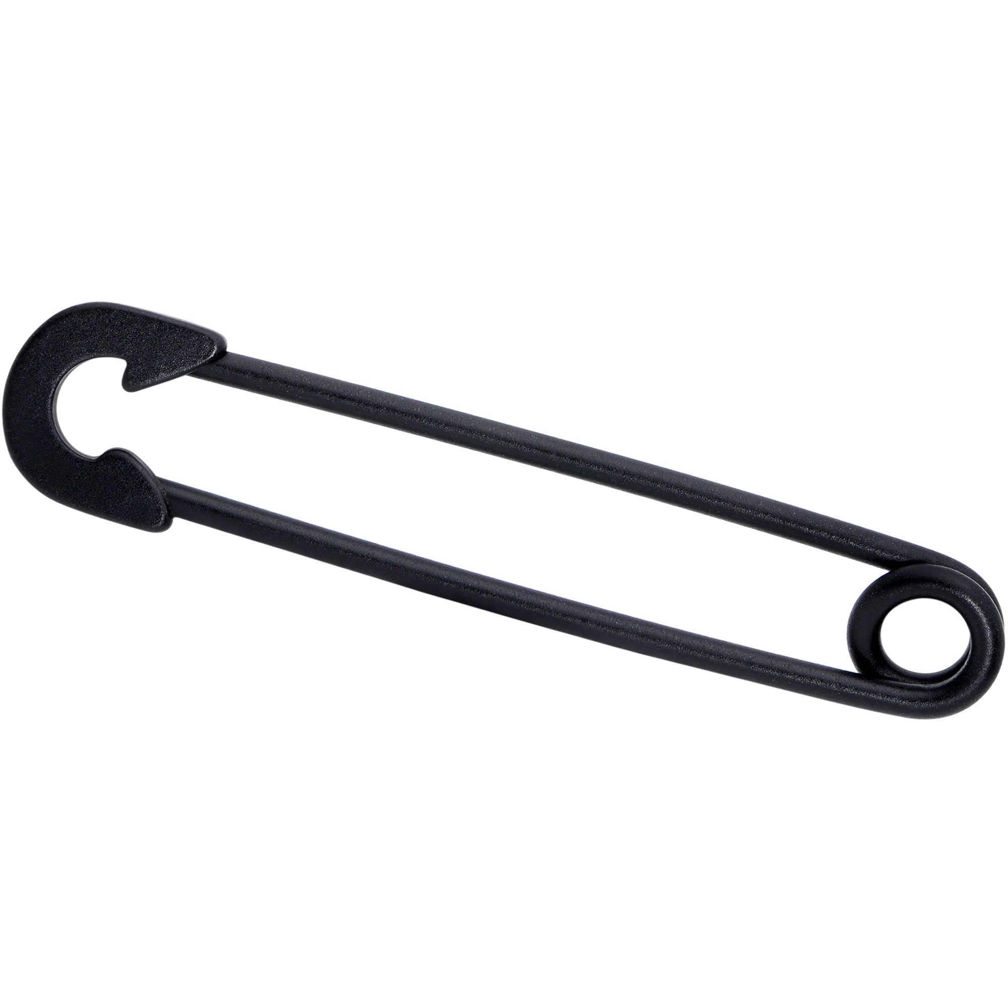 14G Black Matte Punk Rock Safety Pin Industrial Barbell 38mm