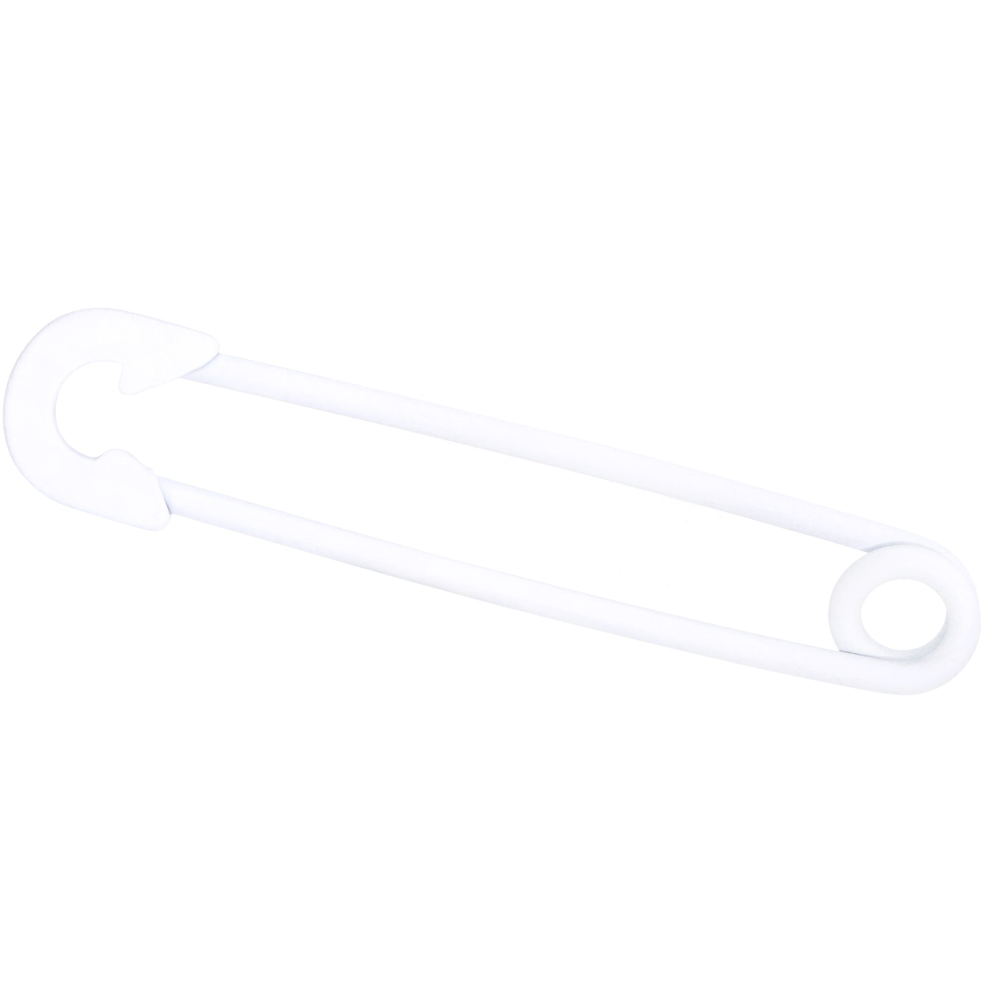 14G White Matte Punk Rock Safety Pin Industrial Barbell 38mm