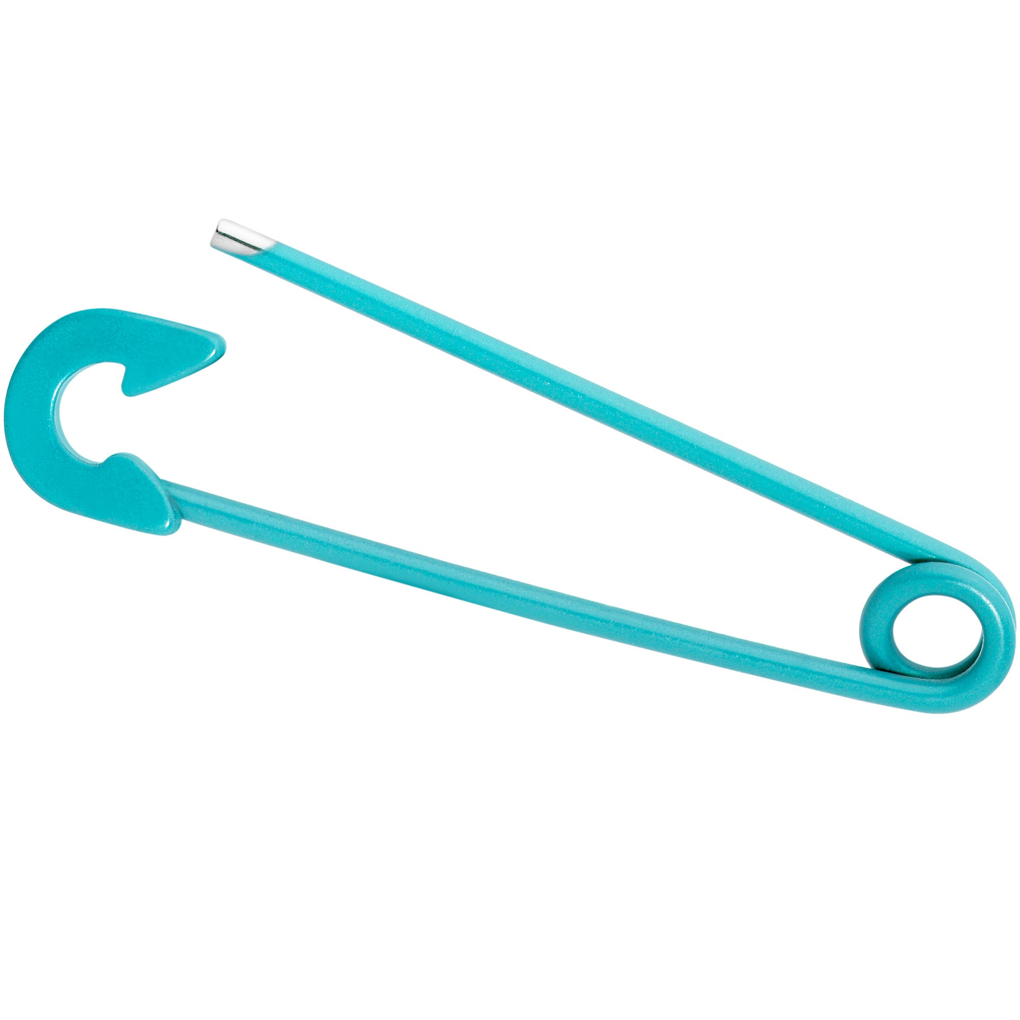 14G Teal Matte Punk Rock Safety Pin Industrial Barbell 38mm