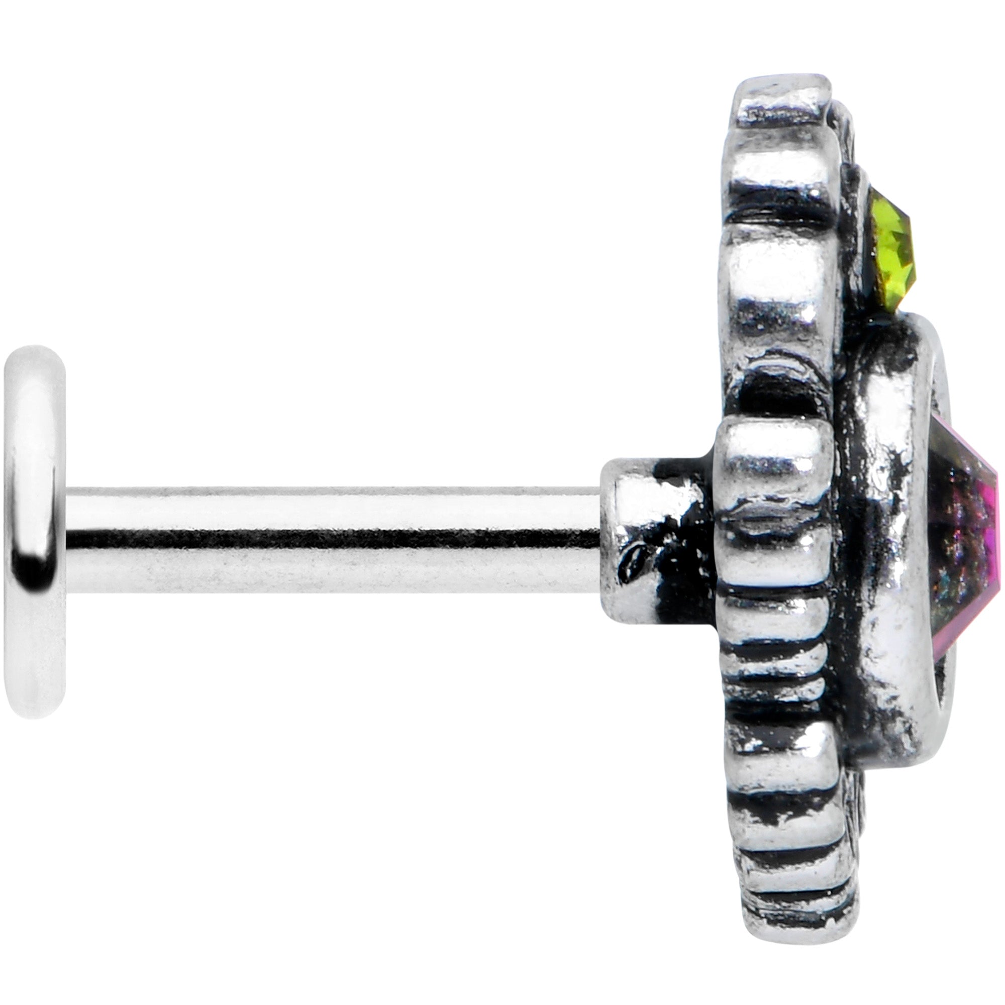 16G 1/4 Orange Green Tourmaline Fire Labret Monroe Tragus