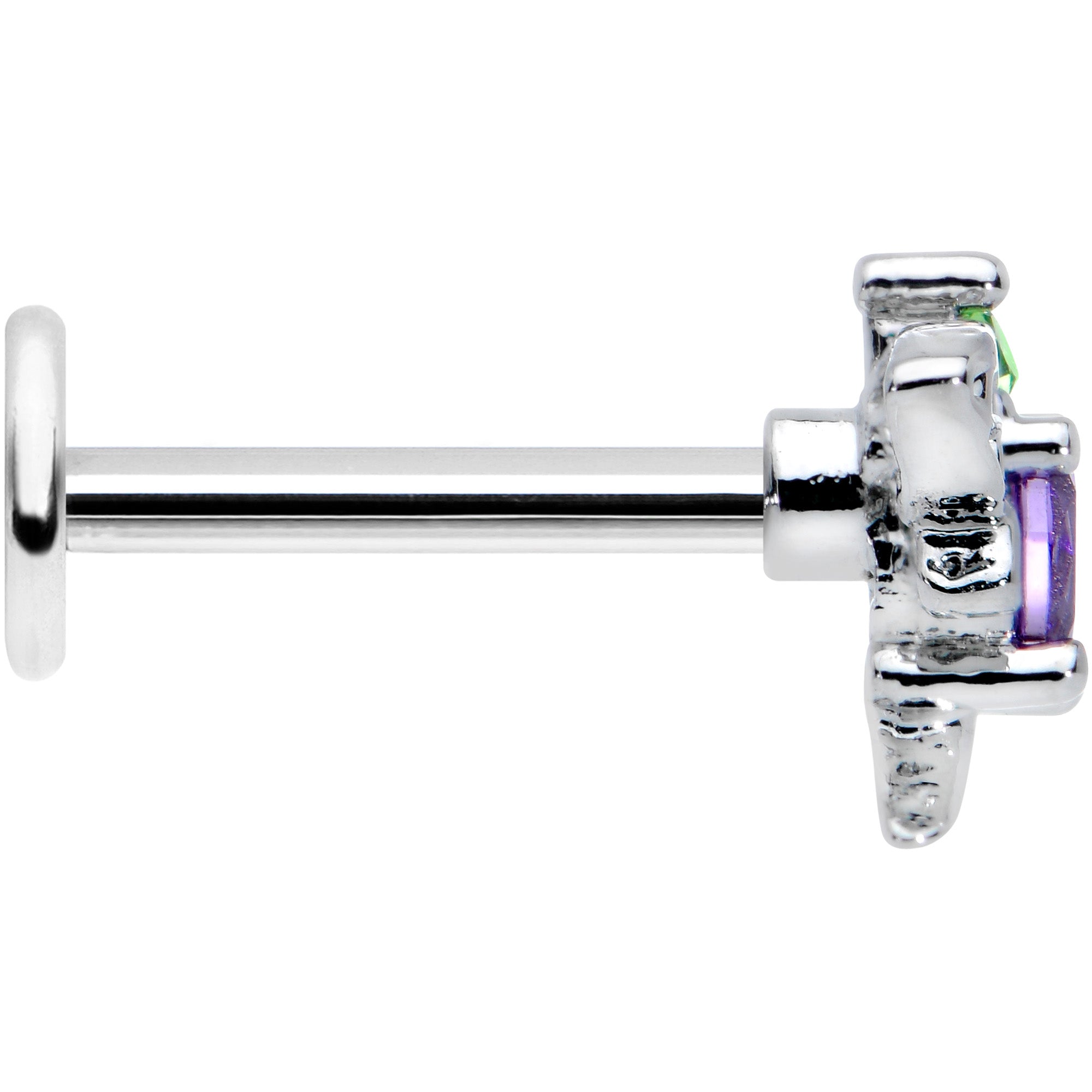 16G 5/16 Purple Green Gem Dragonfly Labret Monroe Tragus