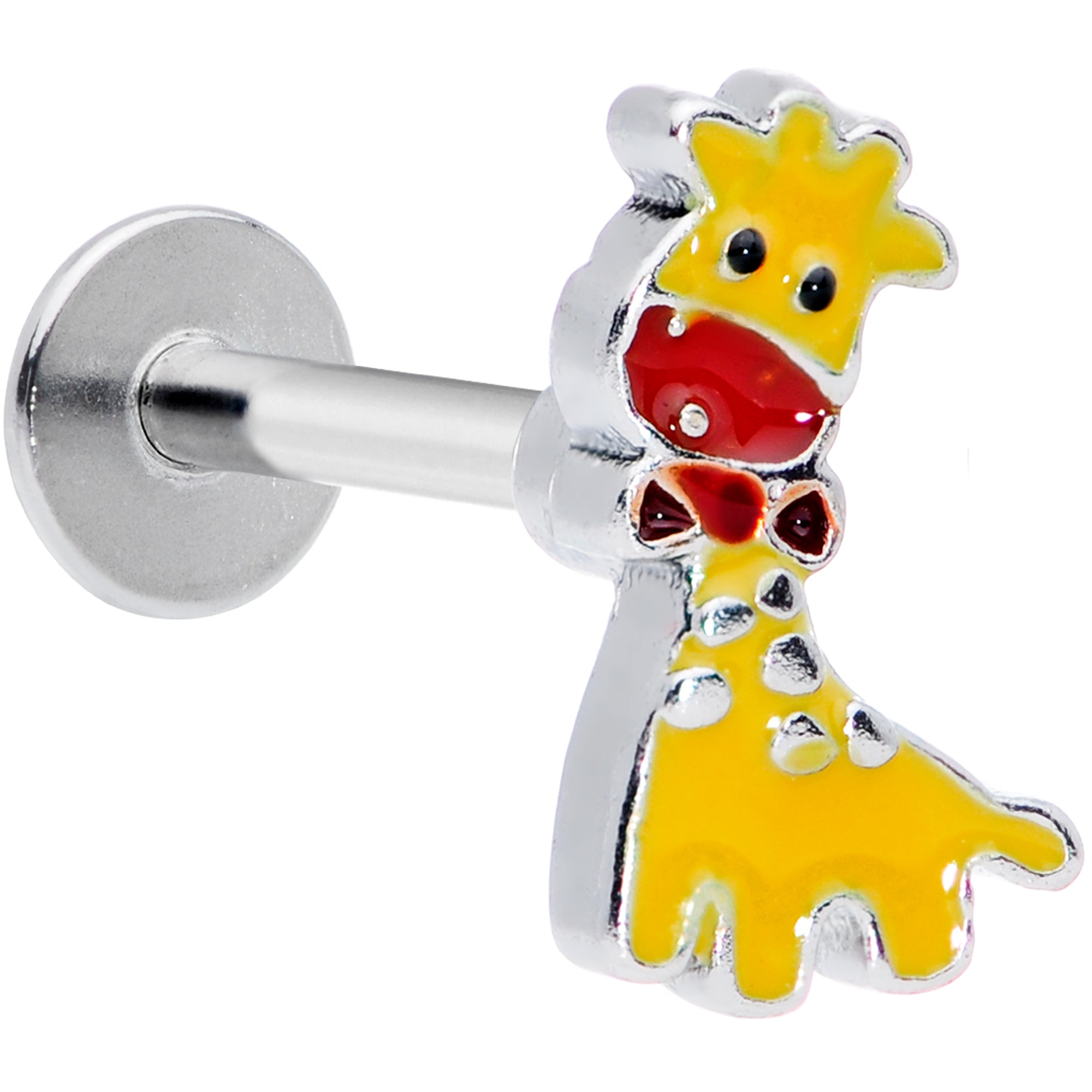 16G 5/16 Bow Tie Yellow Red Giraffe Labret Monroe Tragus