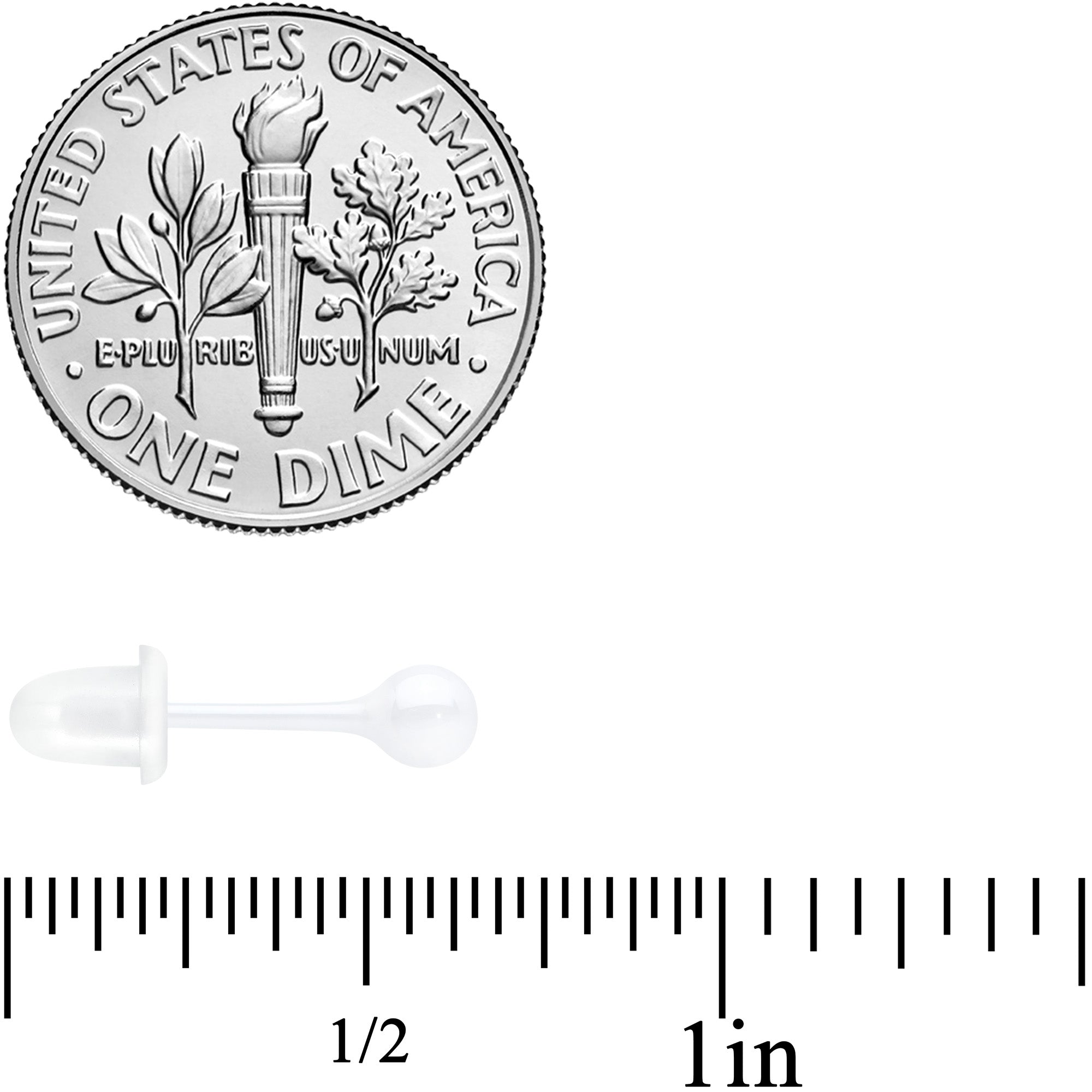 4mm White Ceramic Ball Stud Earrings 18G