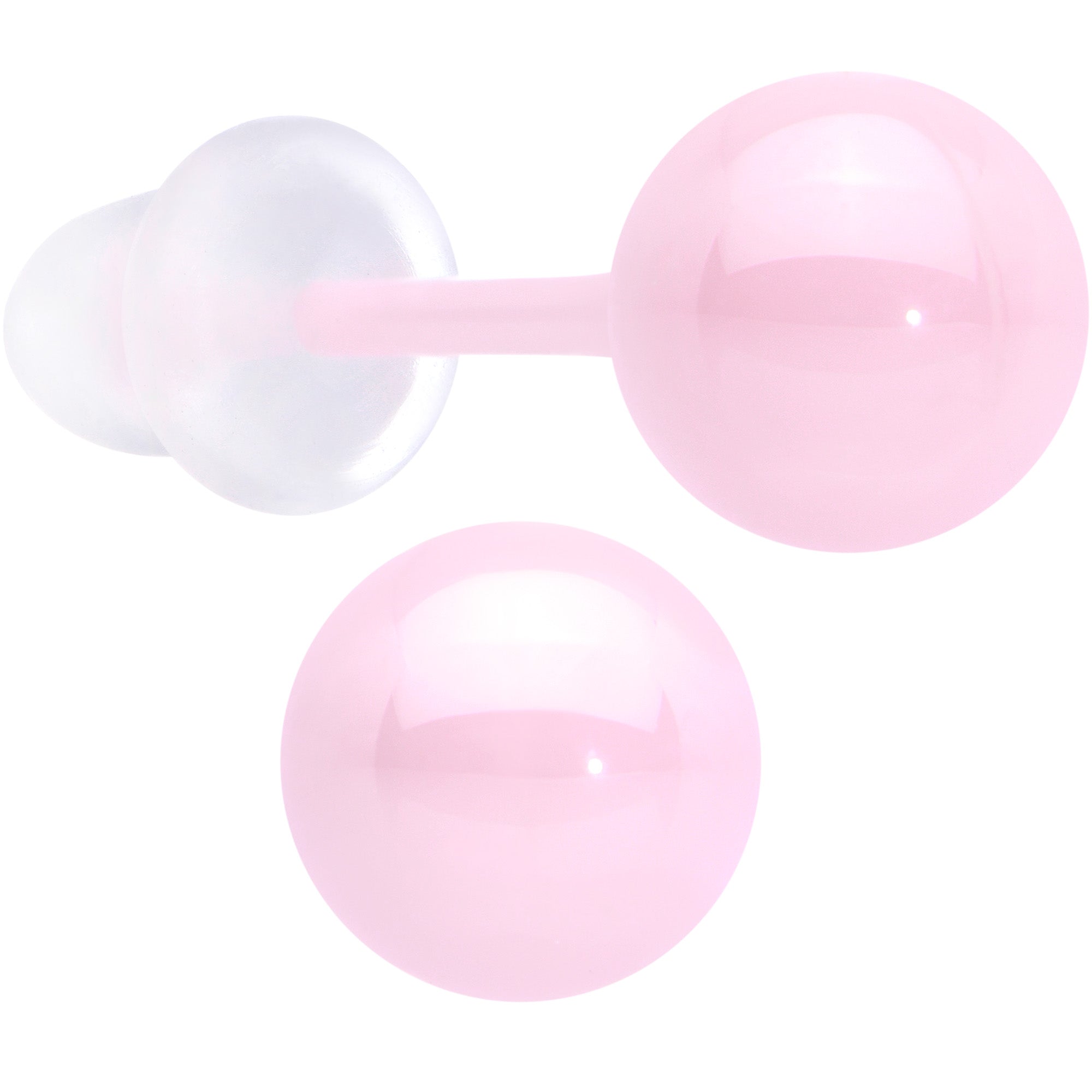 6mm Pink Ceramic Ball Stud Earrings 18G