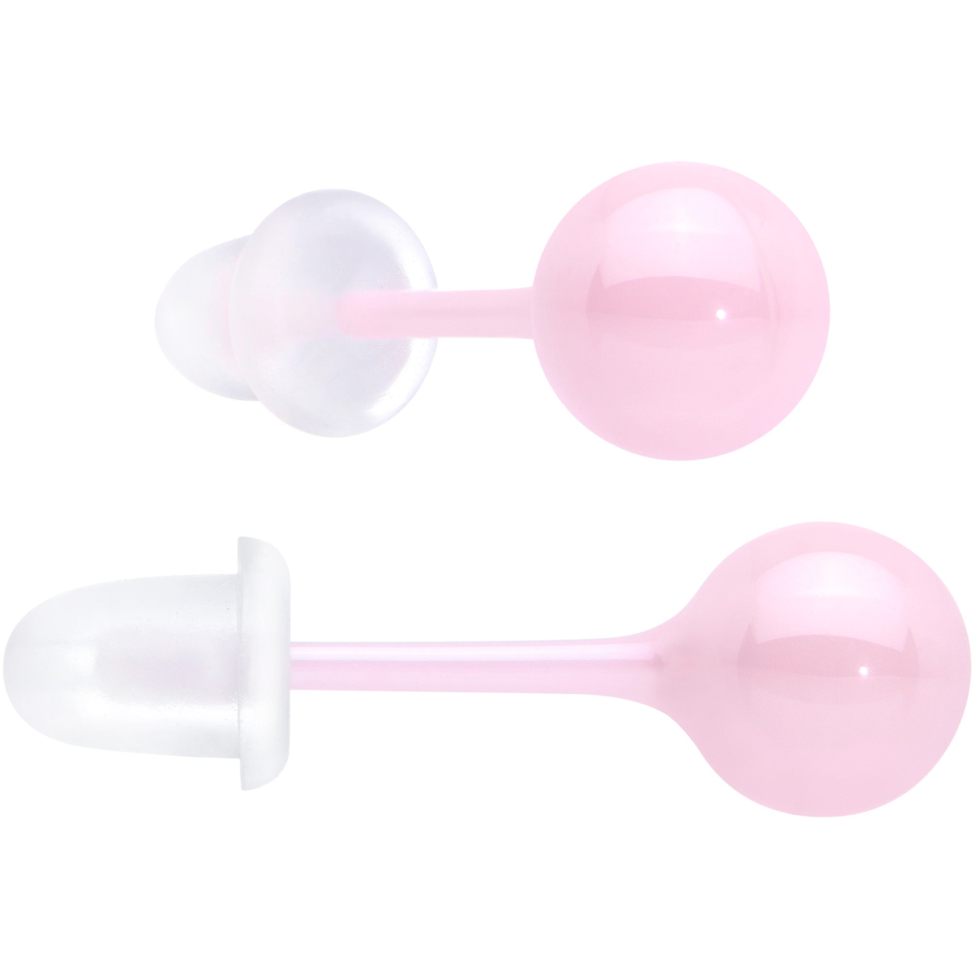 6mm Pink Ceramic Ball Stud Earrings 18G