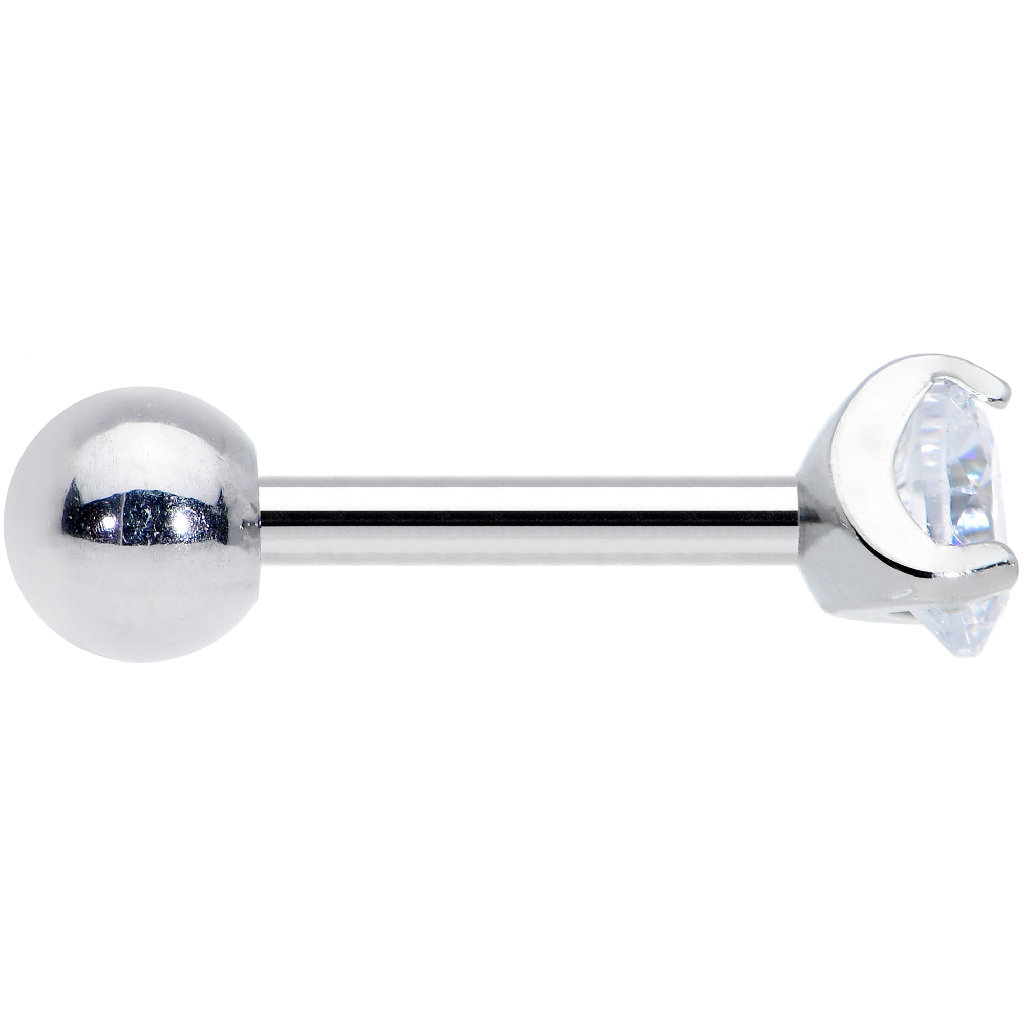 18G 1/4 Clear CZ Gem 3mm Round Cartilage Tragus Earring