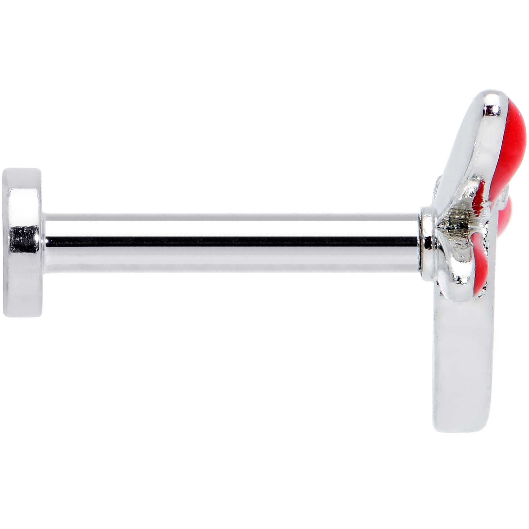 16G 5/16 Dragonfly Red Wings Internally Threaded Labret Tragus