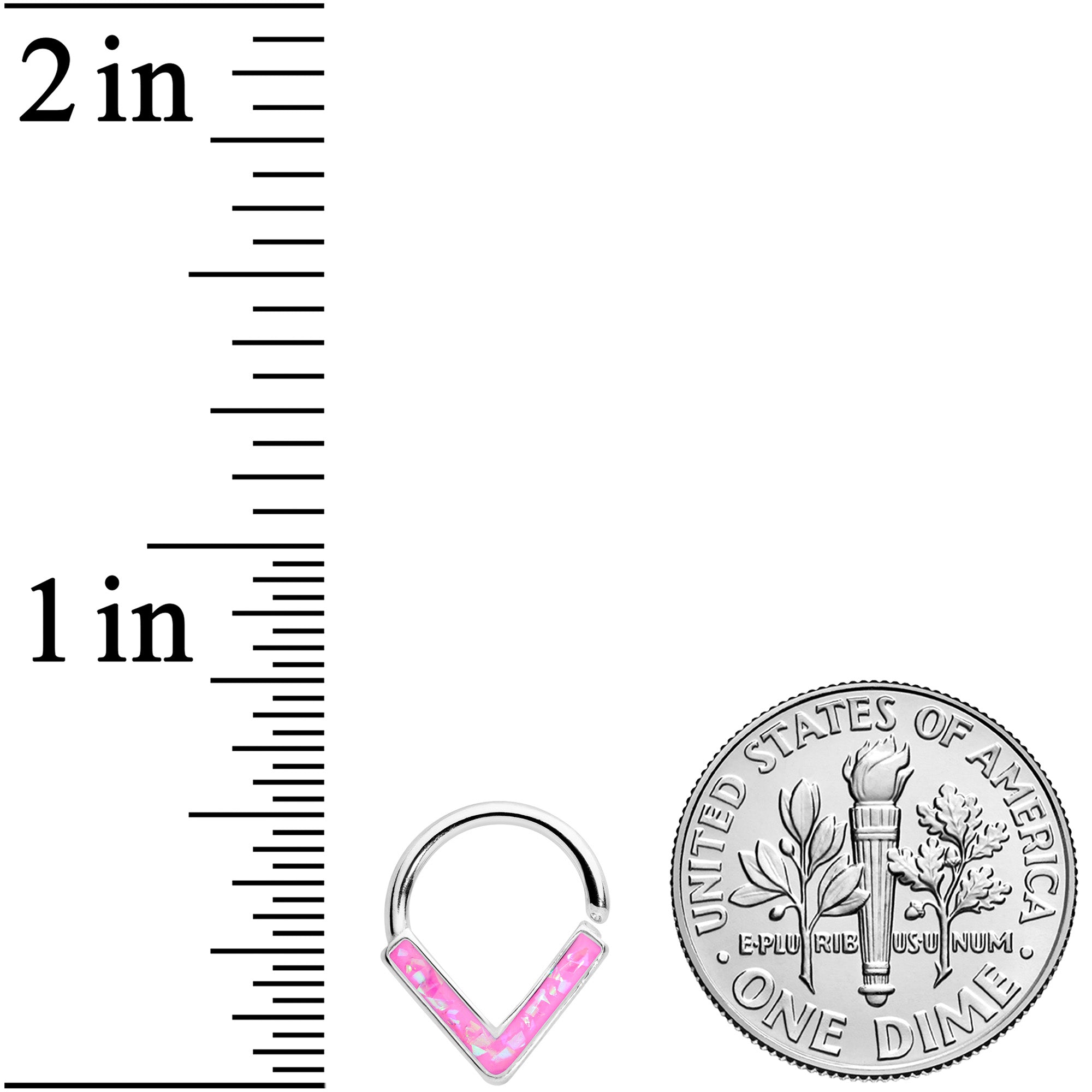 16G 5/16 Pink Faux Opal Chevron Cartilage Closure Ring