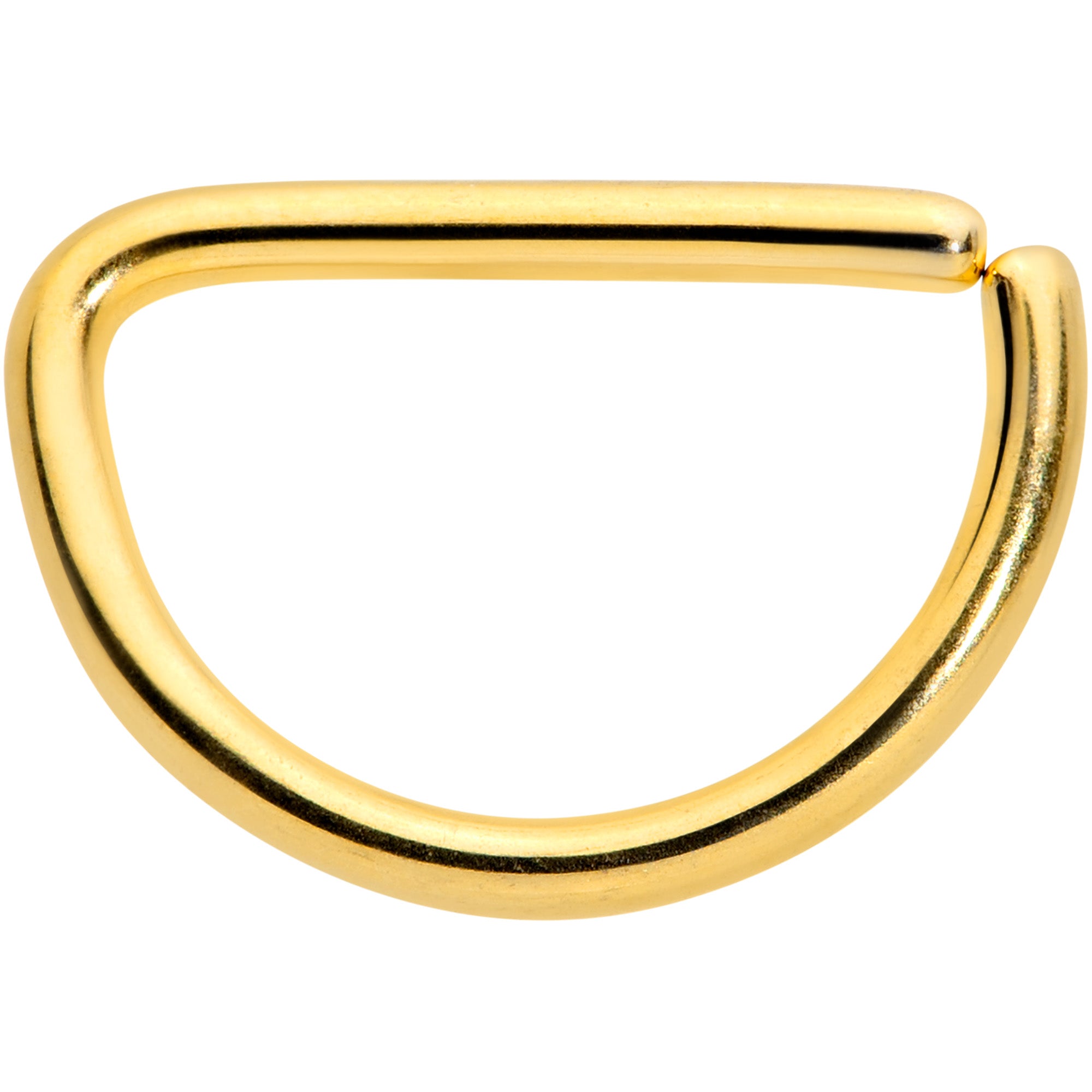 18G 5/16 Gold Tone Anodized Titanium D Shape Cartilage Ring
