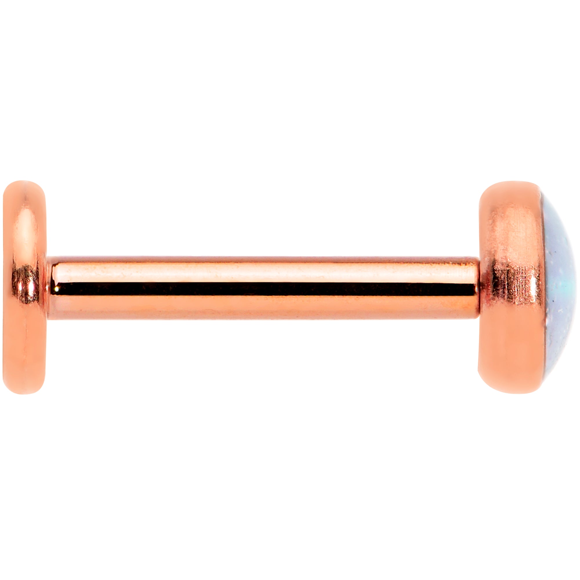 16G 5/16 Faux Opal Rose Gold Tone Internal Thread Labret Tragus