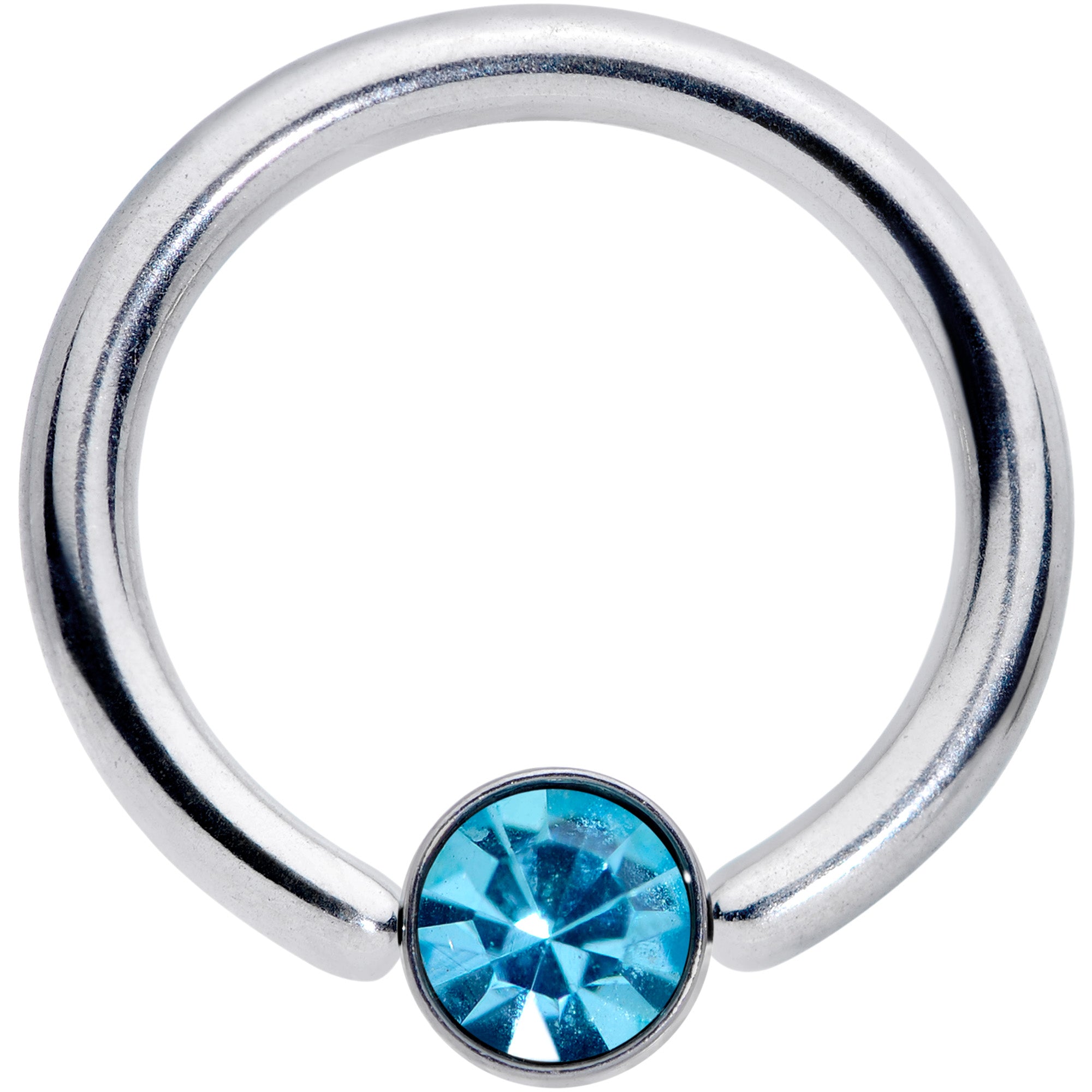 14G 3/8 Blue Gem 4mm BCR Captive Ring