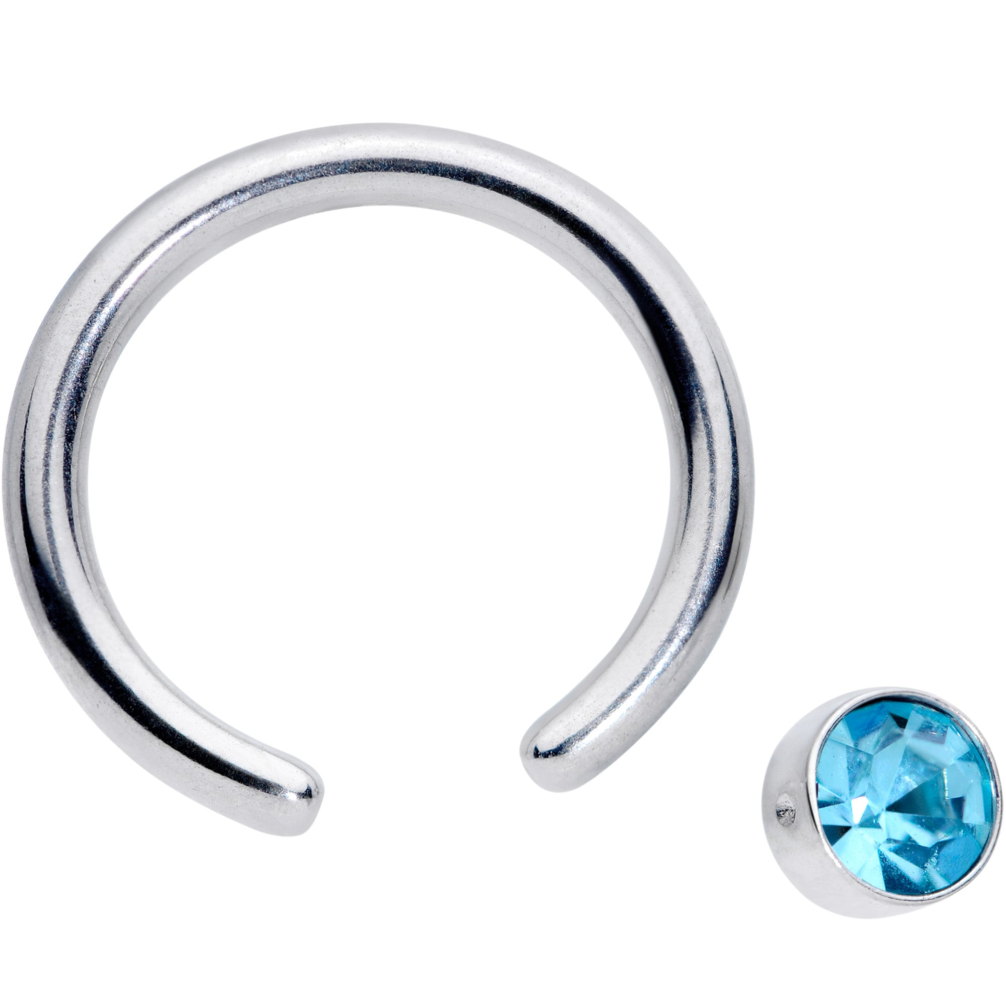 14G 3/8 Blue Gem 4mm BCR Captive Ring