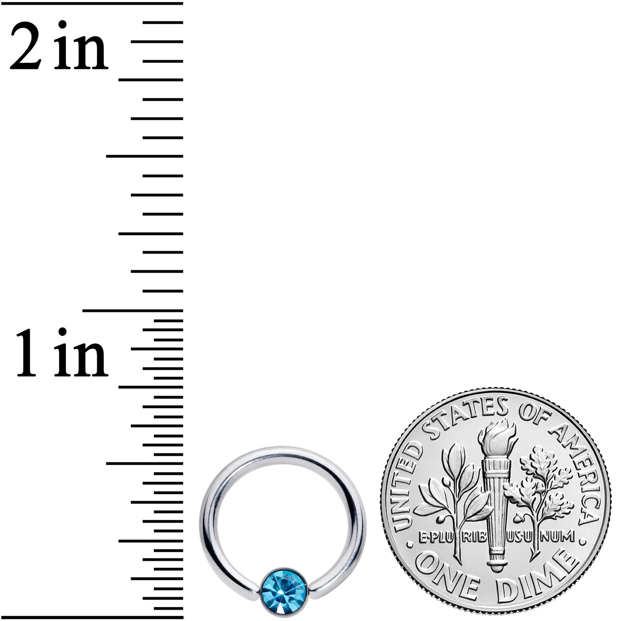 14G 3/8 Blue Gem 4mm BCR Captive Ring