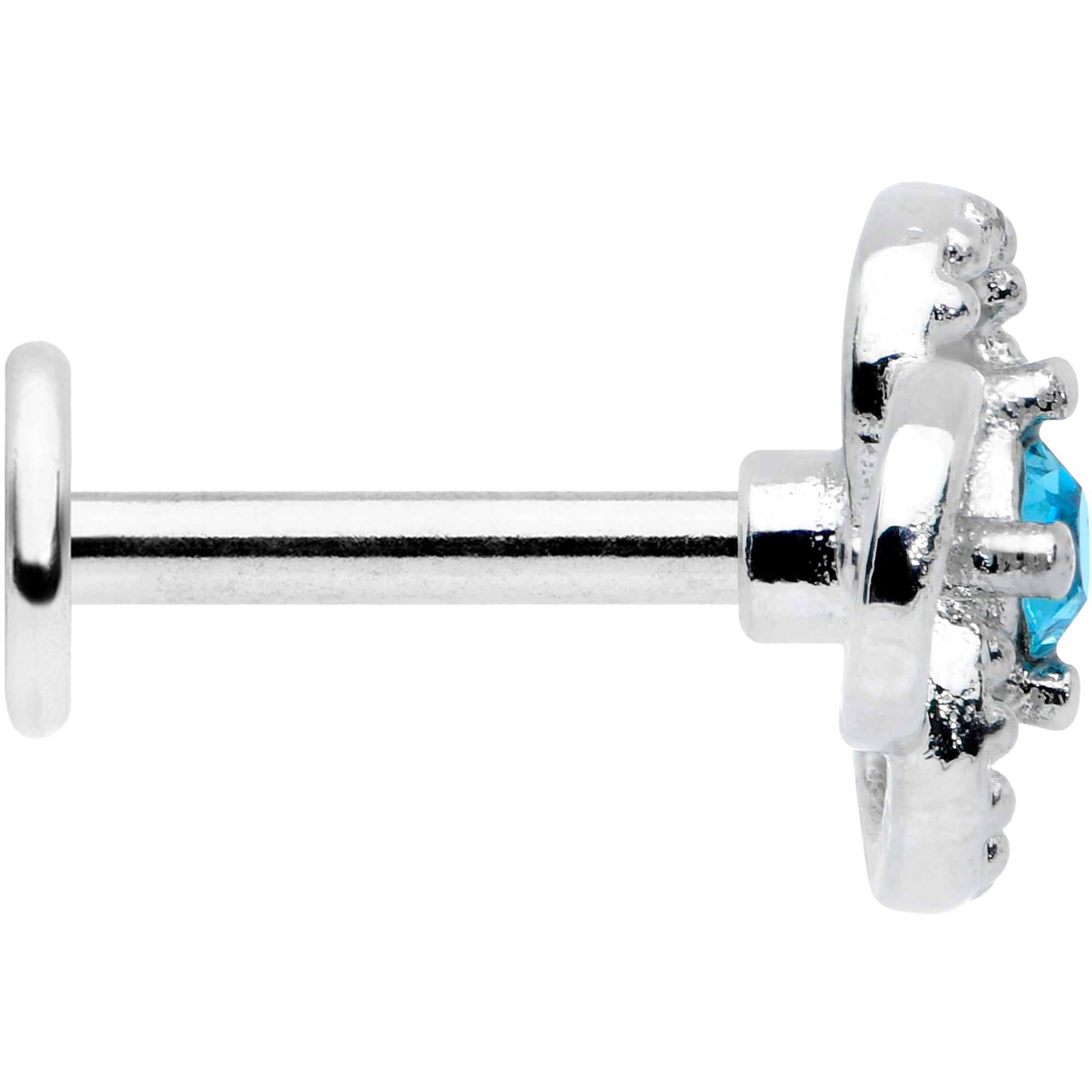 16G 1/4 Blue Gem Celtic Knot Cartilage Labret Monroe Tragus