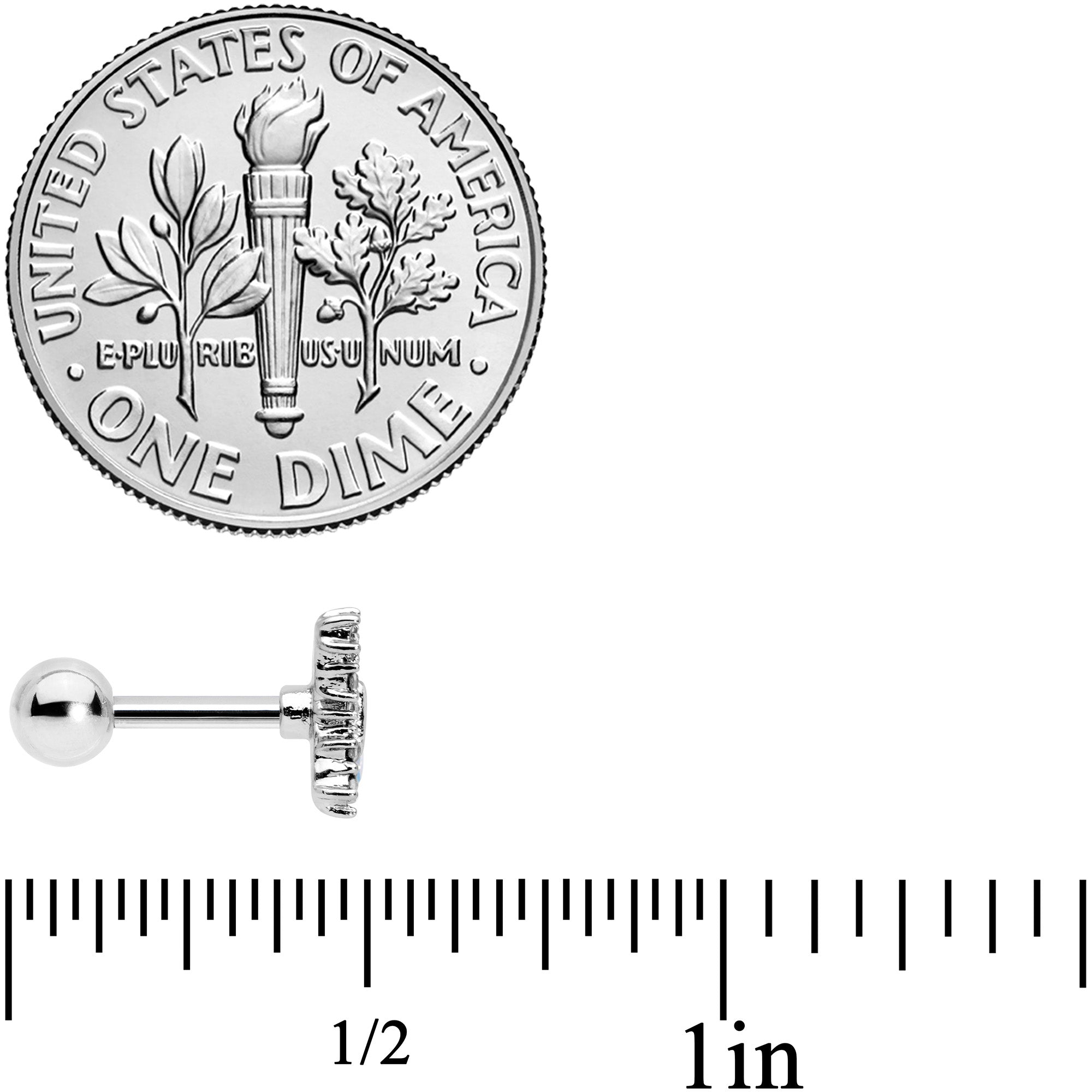 16G 1/4 Clear Gem Glam Butterfly Cartilage Tragus Earring