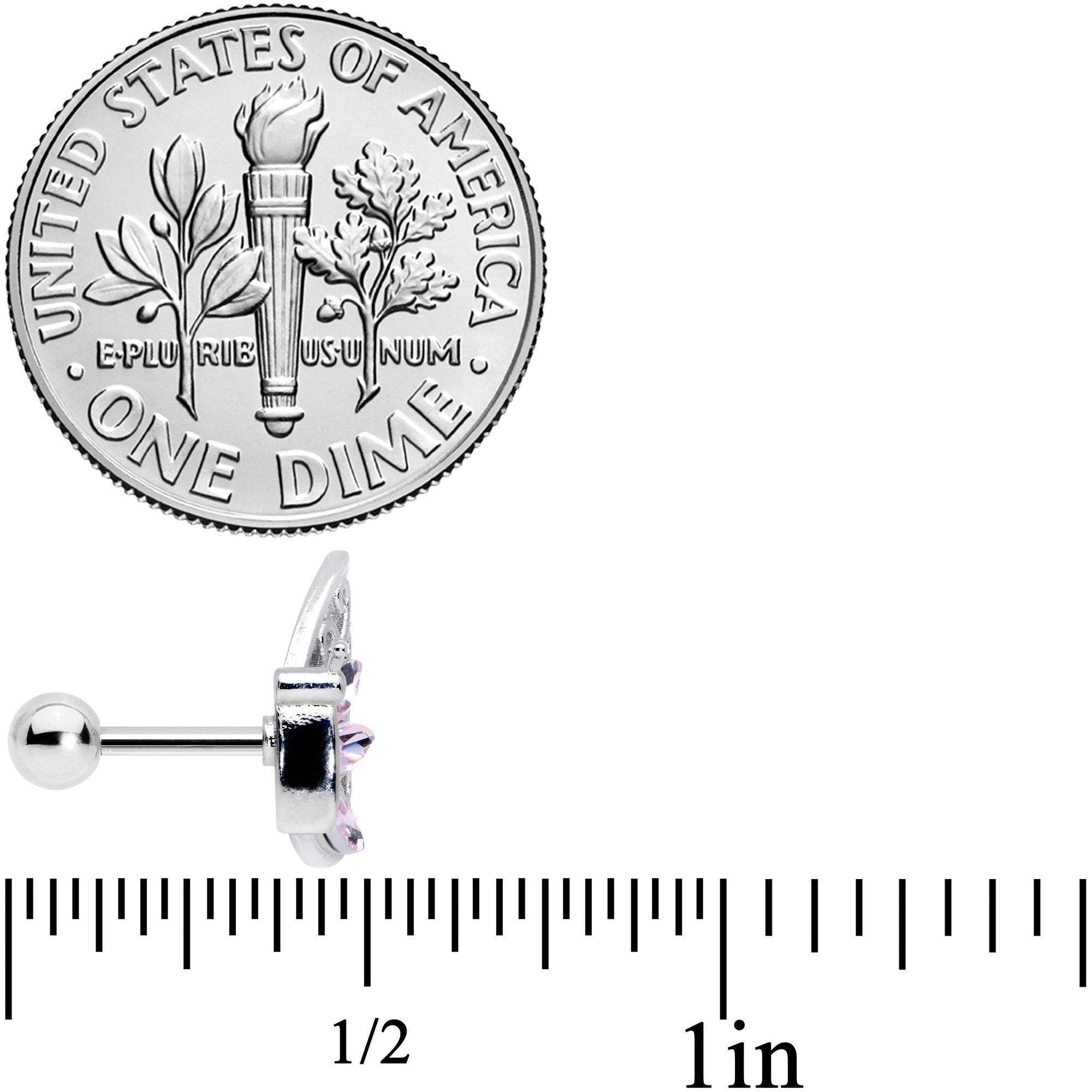 16G 1/4 Pink Gem Lacy Butterfly Cartilage Tragus Earring