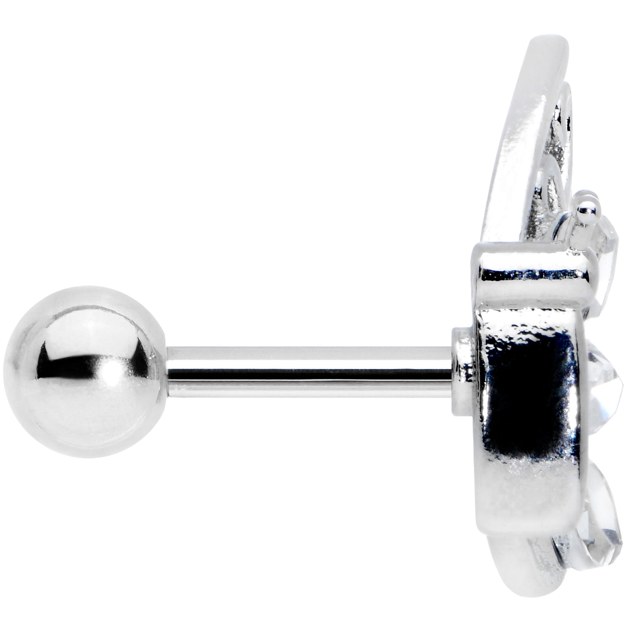 16G 1/4 Clear Gem Lacy Butterfly Cartilage Tragus Earring