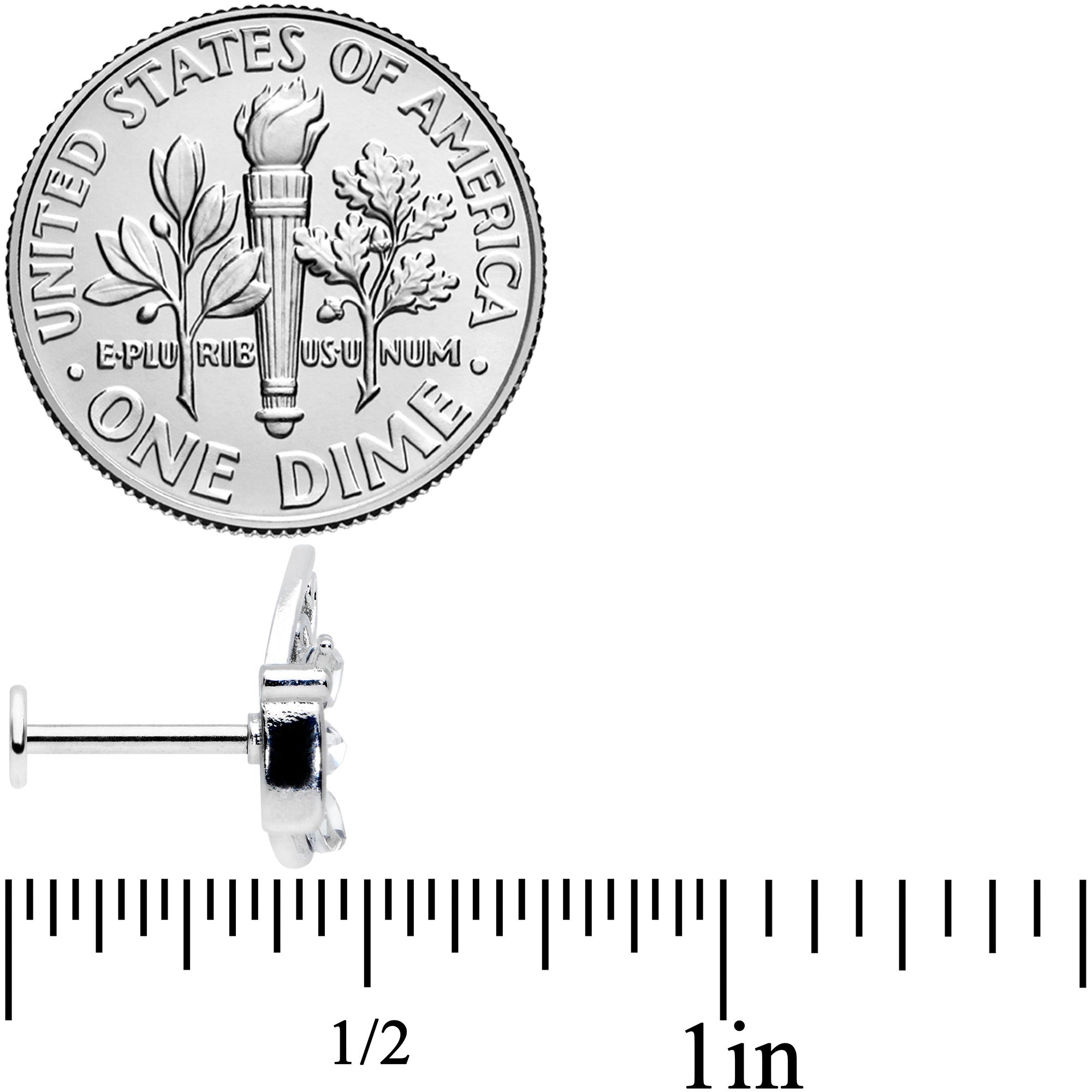 16G 5/16 Clear Gem Lacy Butterfly Labret Monroe Tragus