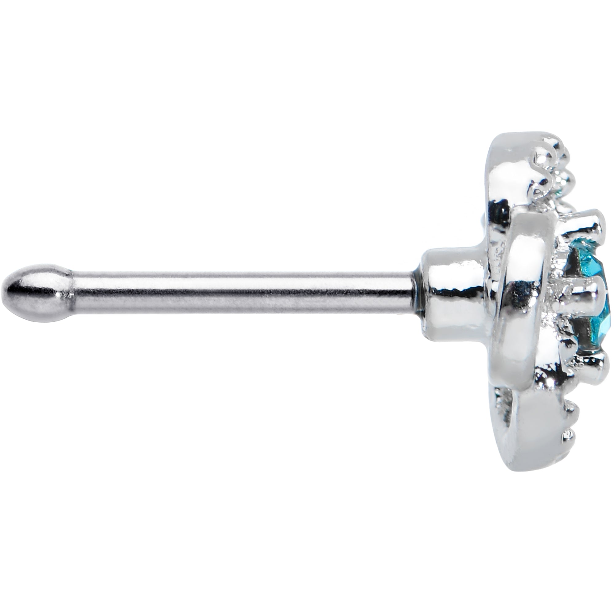 20G 1/4 Blue Gem Celtic Knot Nose Bone