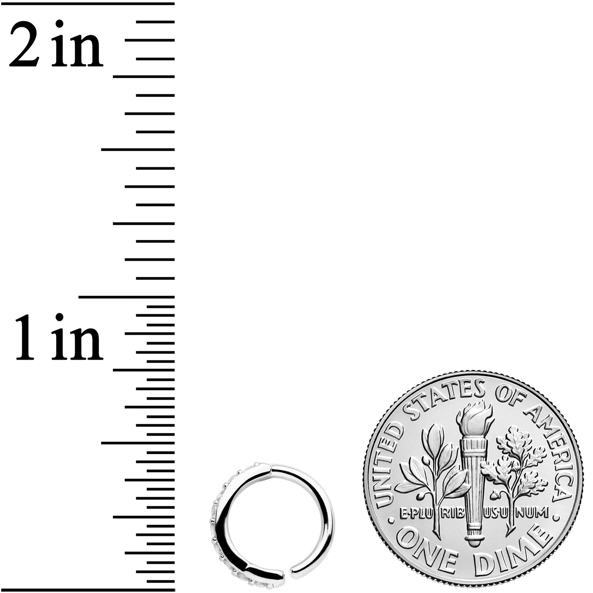 16G 5/16 Clear CZ Gem Forward Facing Closure Ring