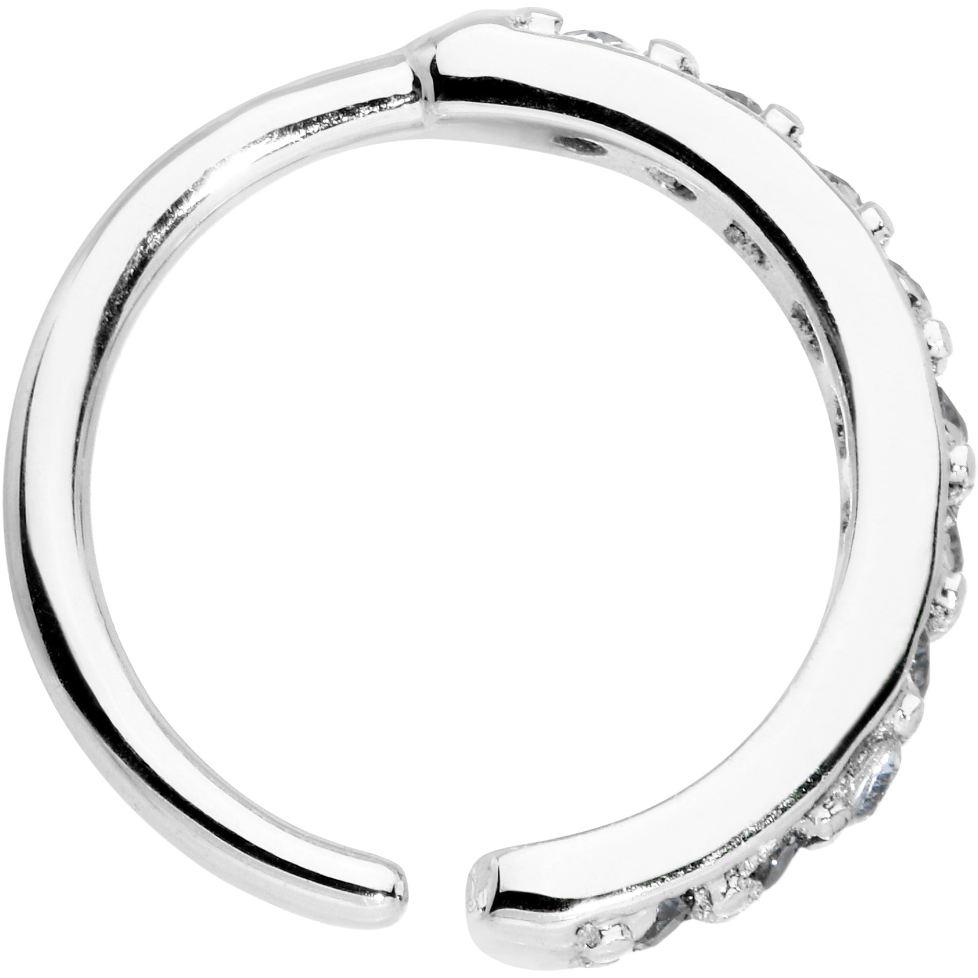 18G 5/16 Clear CZ Gem Forward Facing Closure Ring