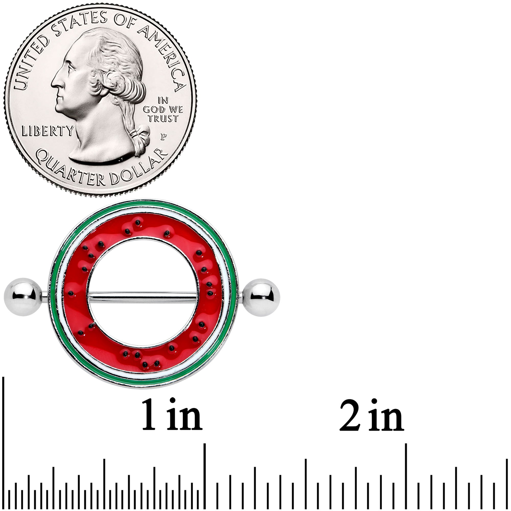 14G 13/16 Tasty Watermelon Summer Nipple Shield Set