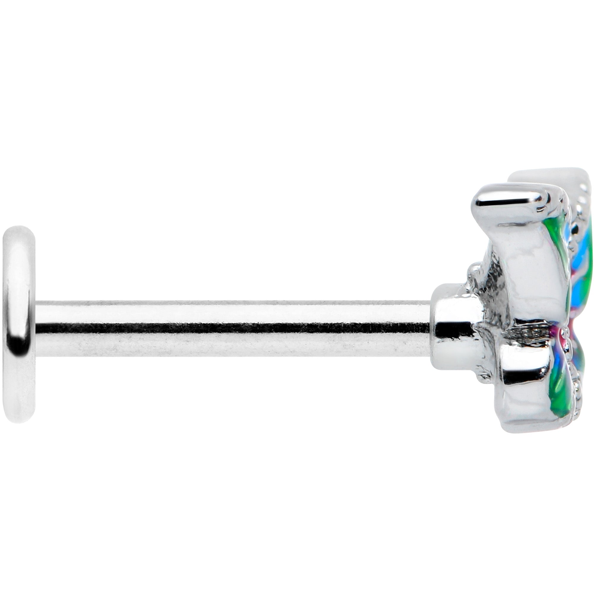 16G 5/16 Bright Beauty Textured Butterfly Labret Monroe Tragus